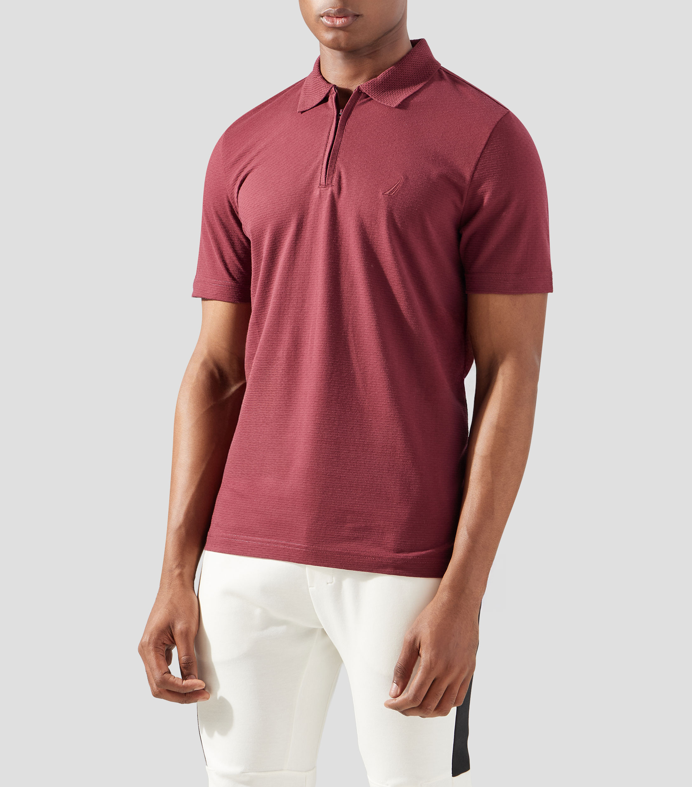 Playera tipo polo manga corta con microdiseños Hombre