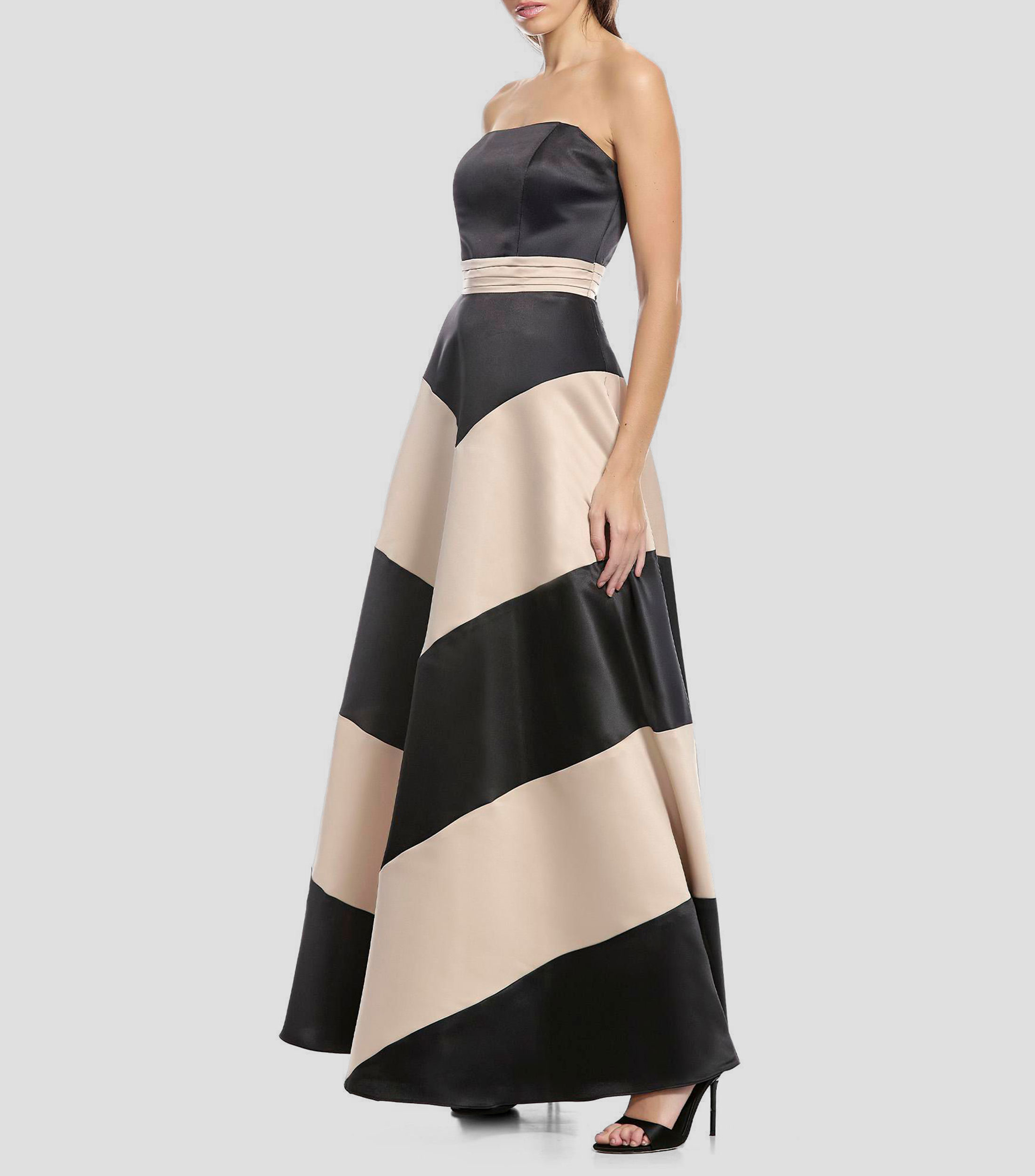 Vestido de fiesta largo estampado Mujer