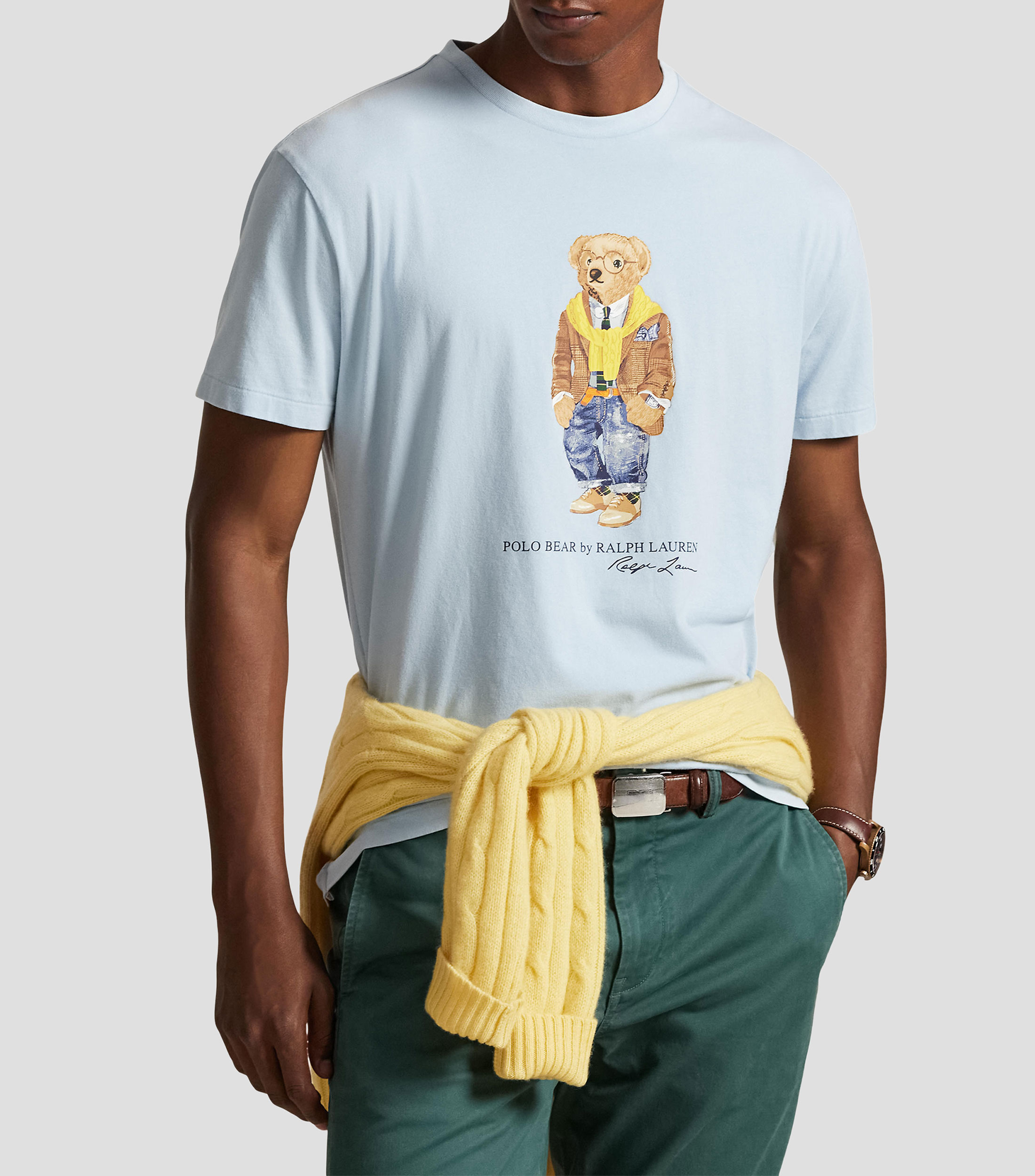 Playera cuello redondo manga corta con estampado Hombre