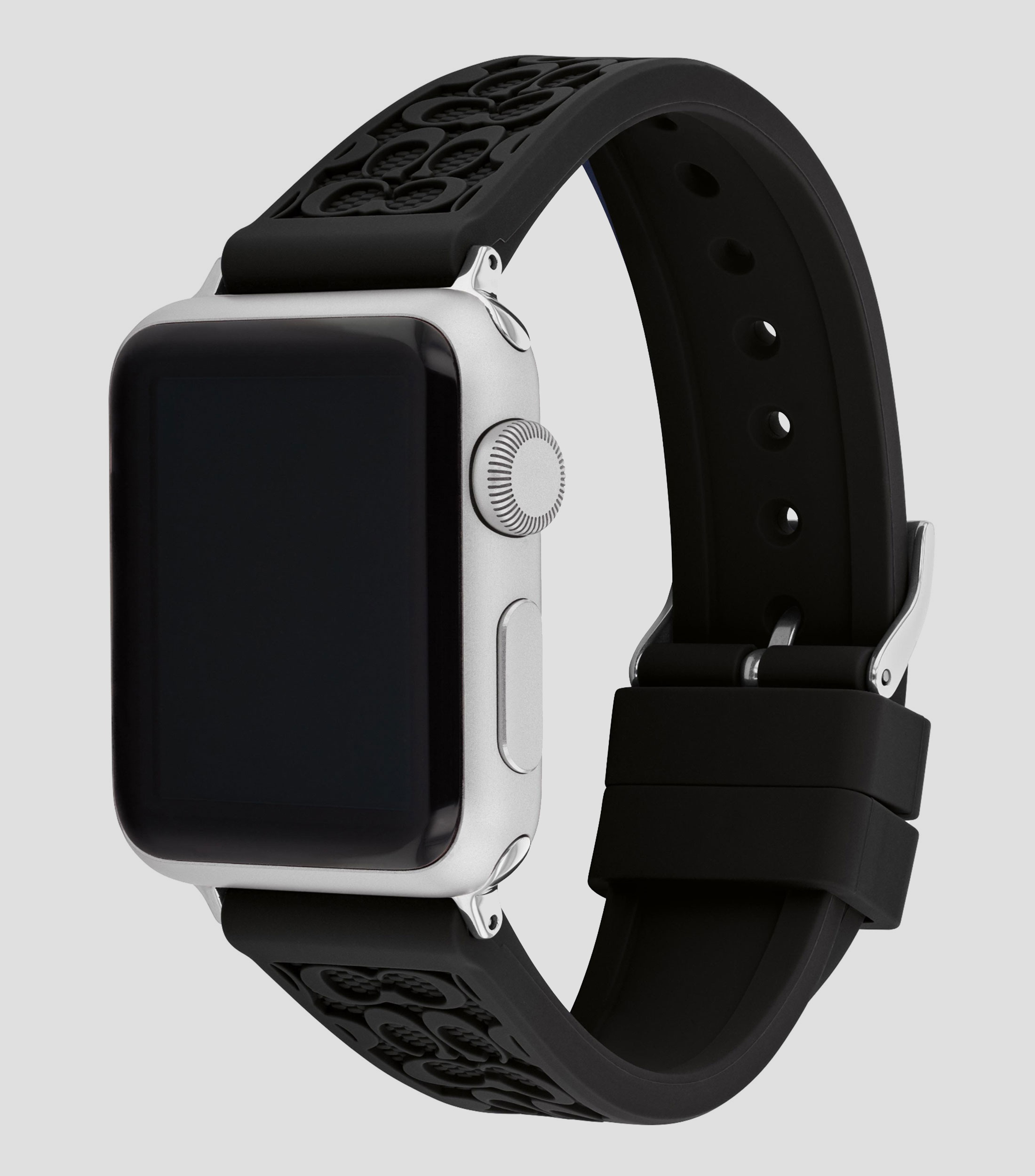 Correa para Apple Straps de Silicón Negro con monogram Mujer