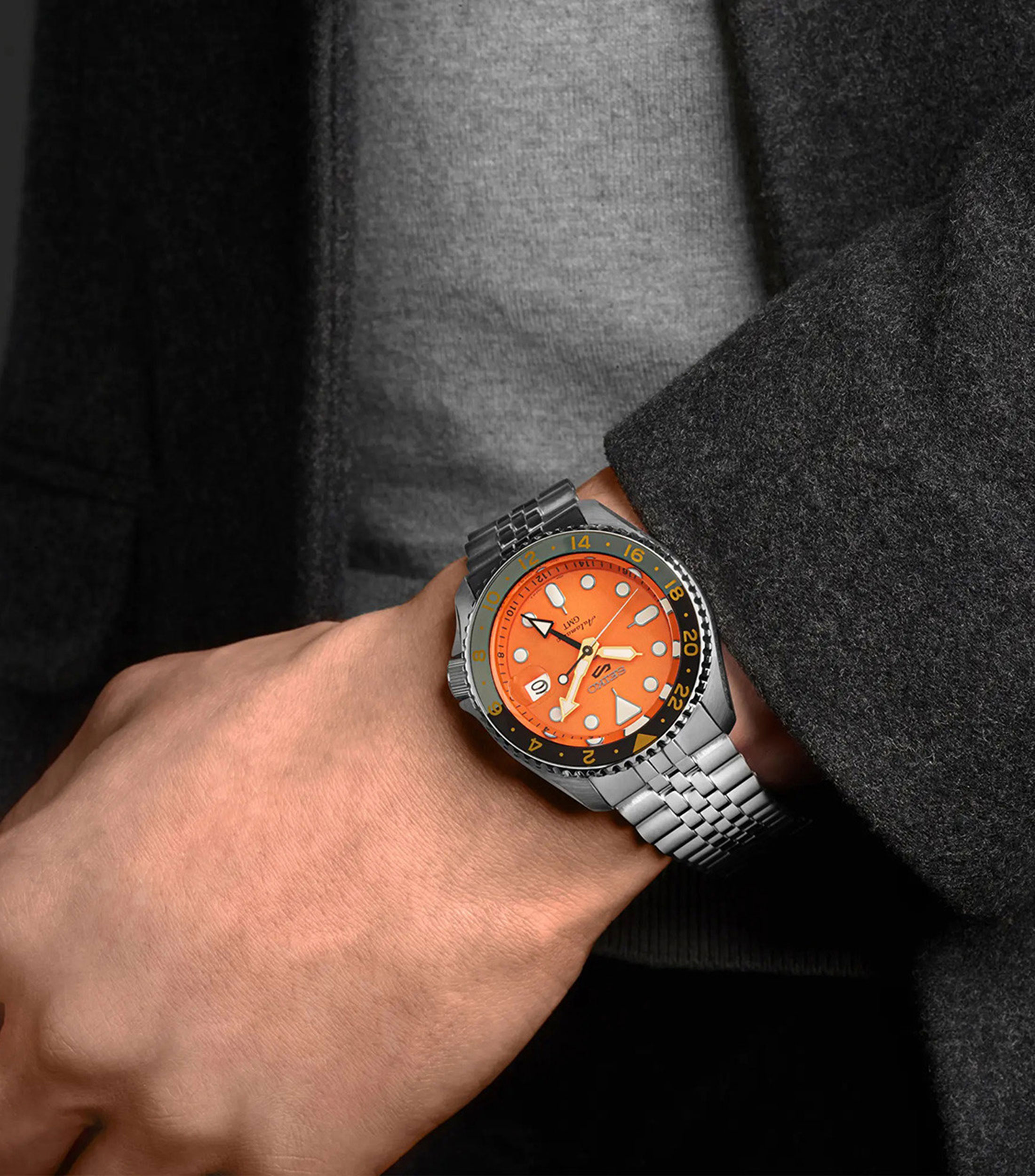 Reloj para hombre Casual Negro, Plata