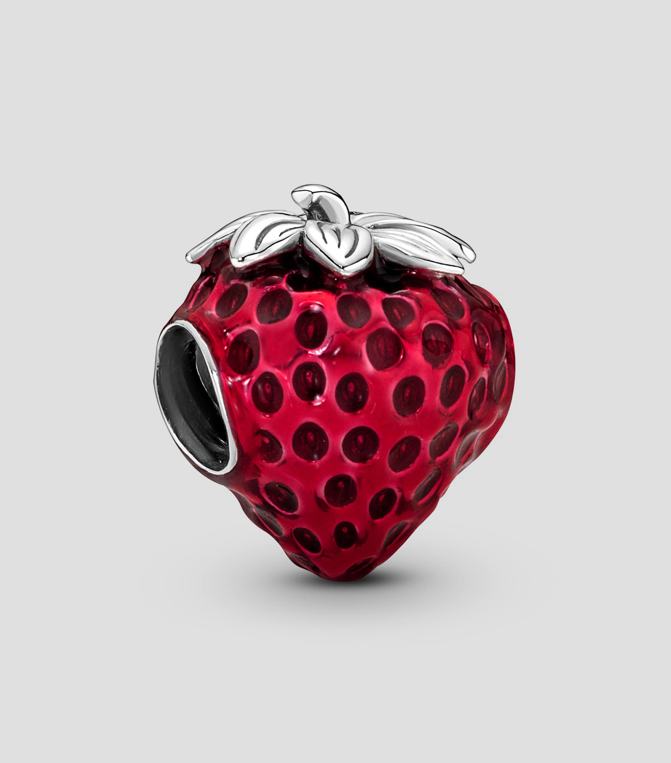 Charm en plata fresa con semillas Mujer