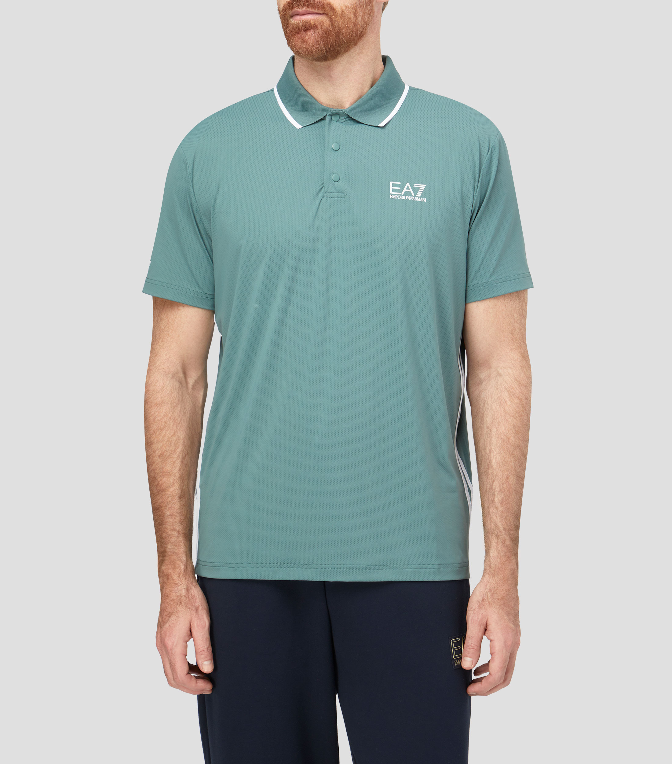 Playera tipo polo manga corta con microdiseños Hombre