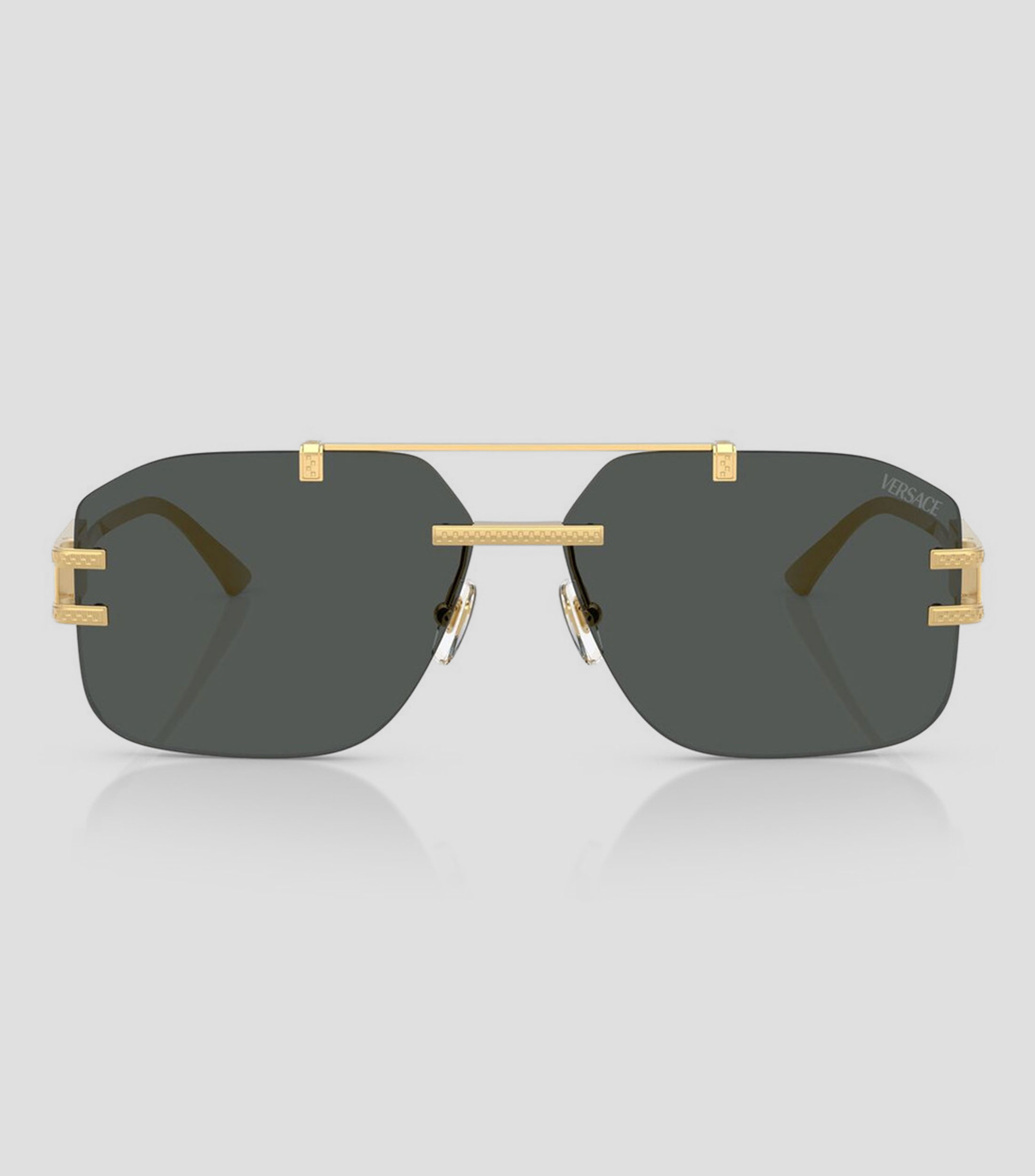 Lentes de sol aviador dorados Hombre