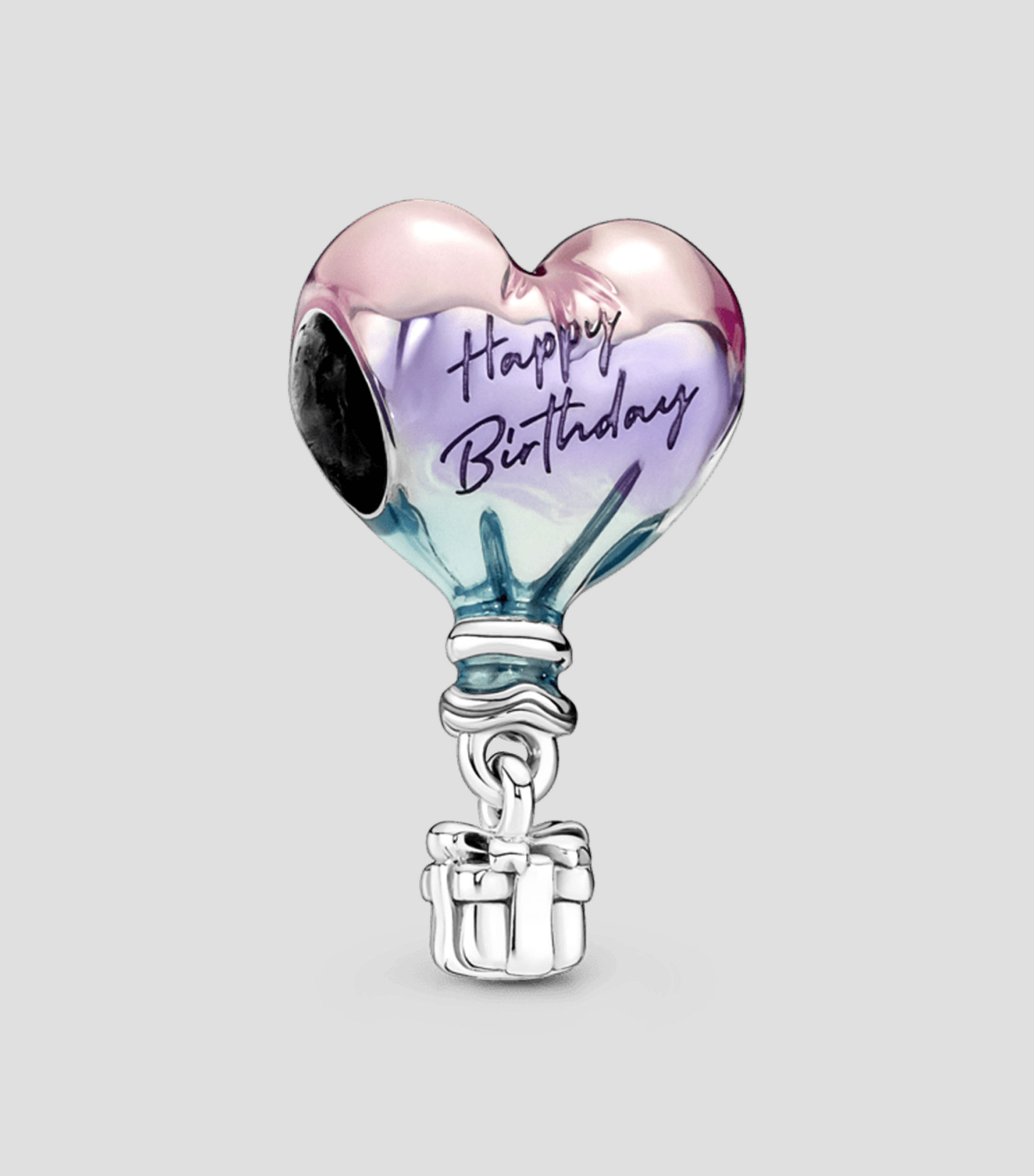 Charm en plata Globo Aerostatico Feliz Cumpleanos Mujer