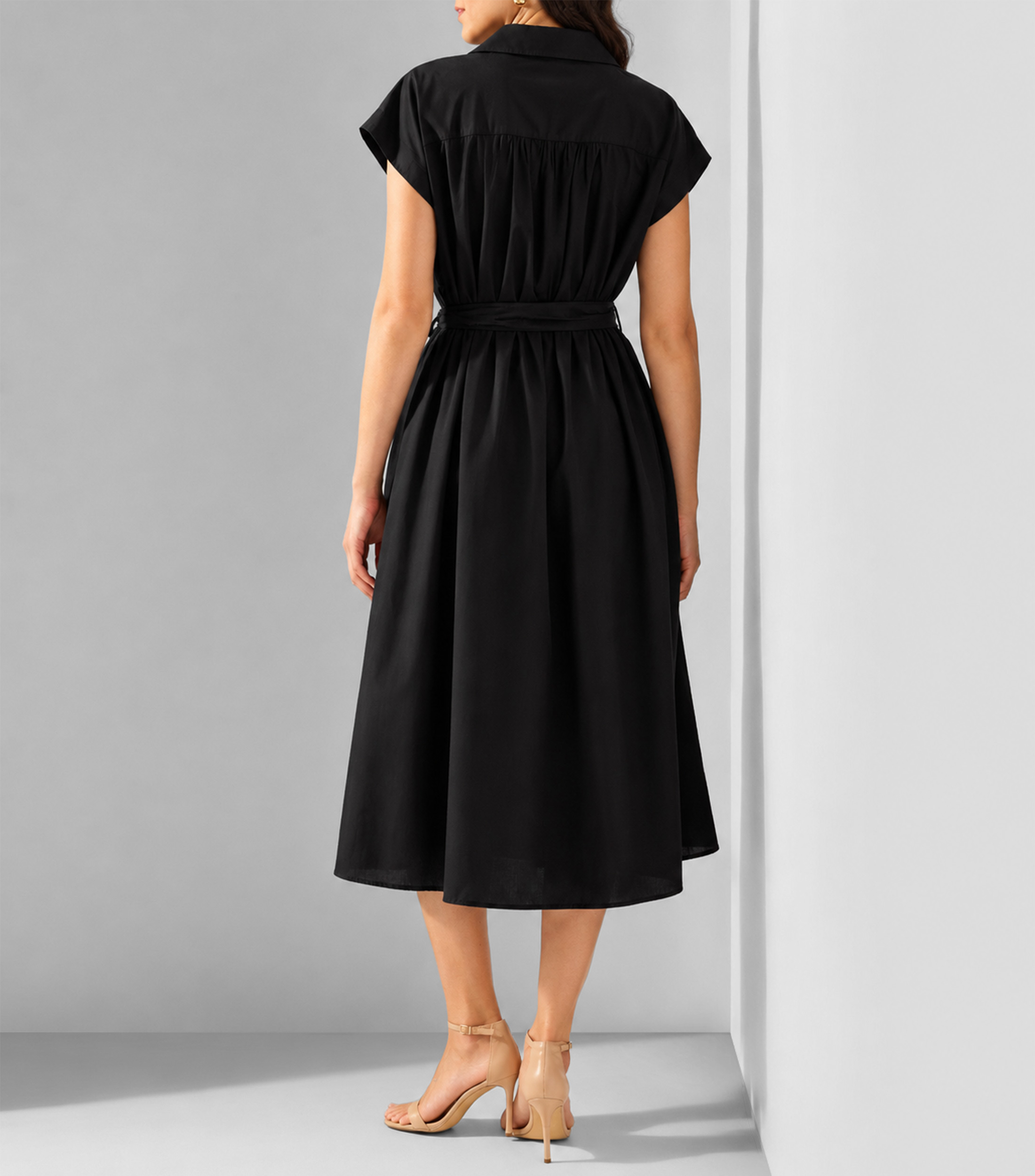 Vestido largo liso Mujer