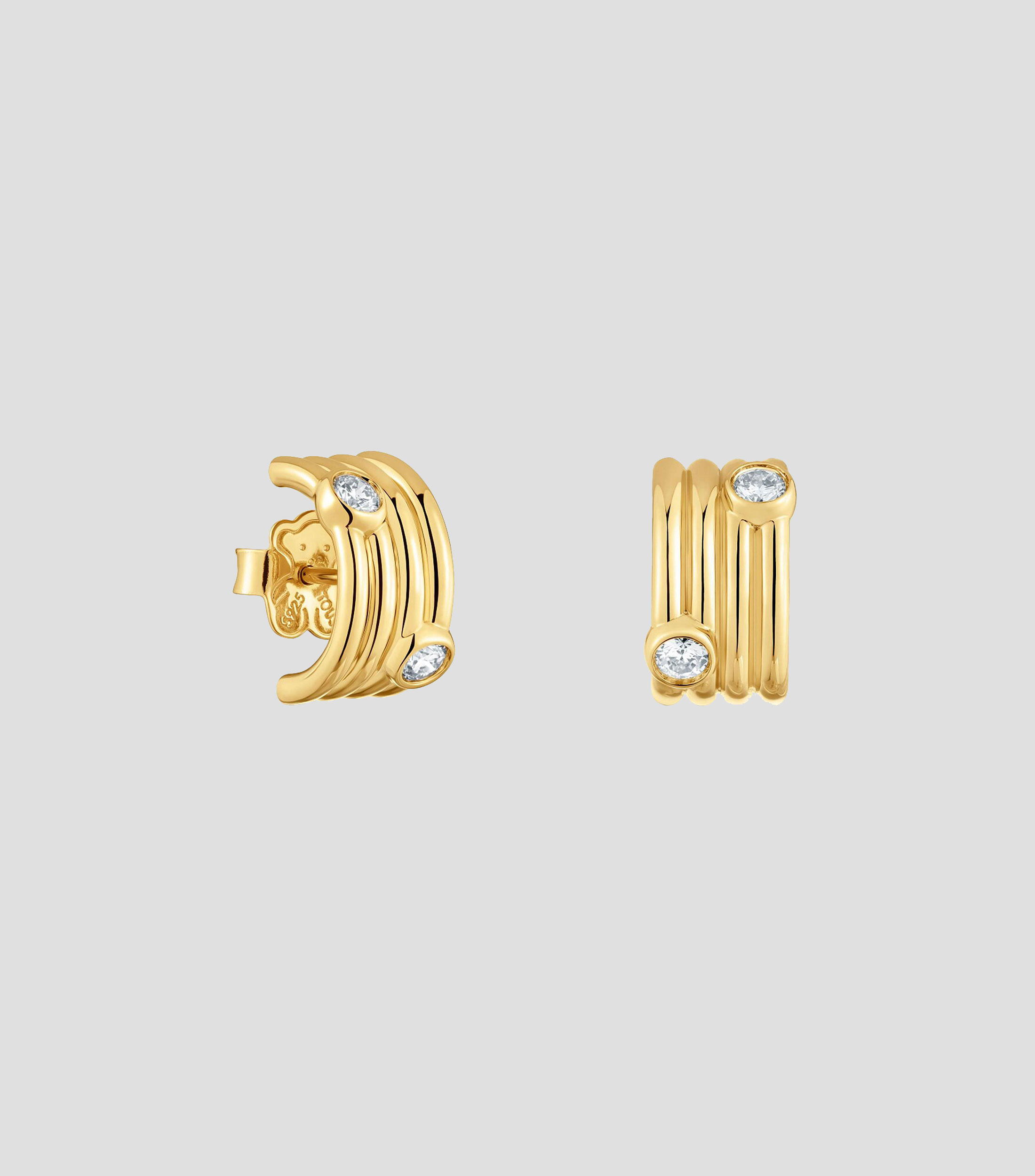 Aretes en Plata .925 con diamantes Straight Mujer