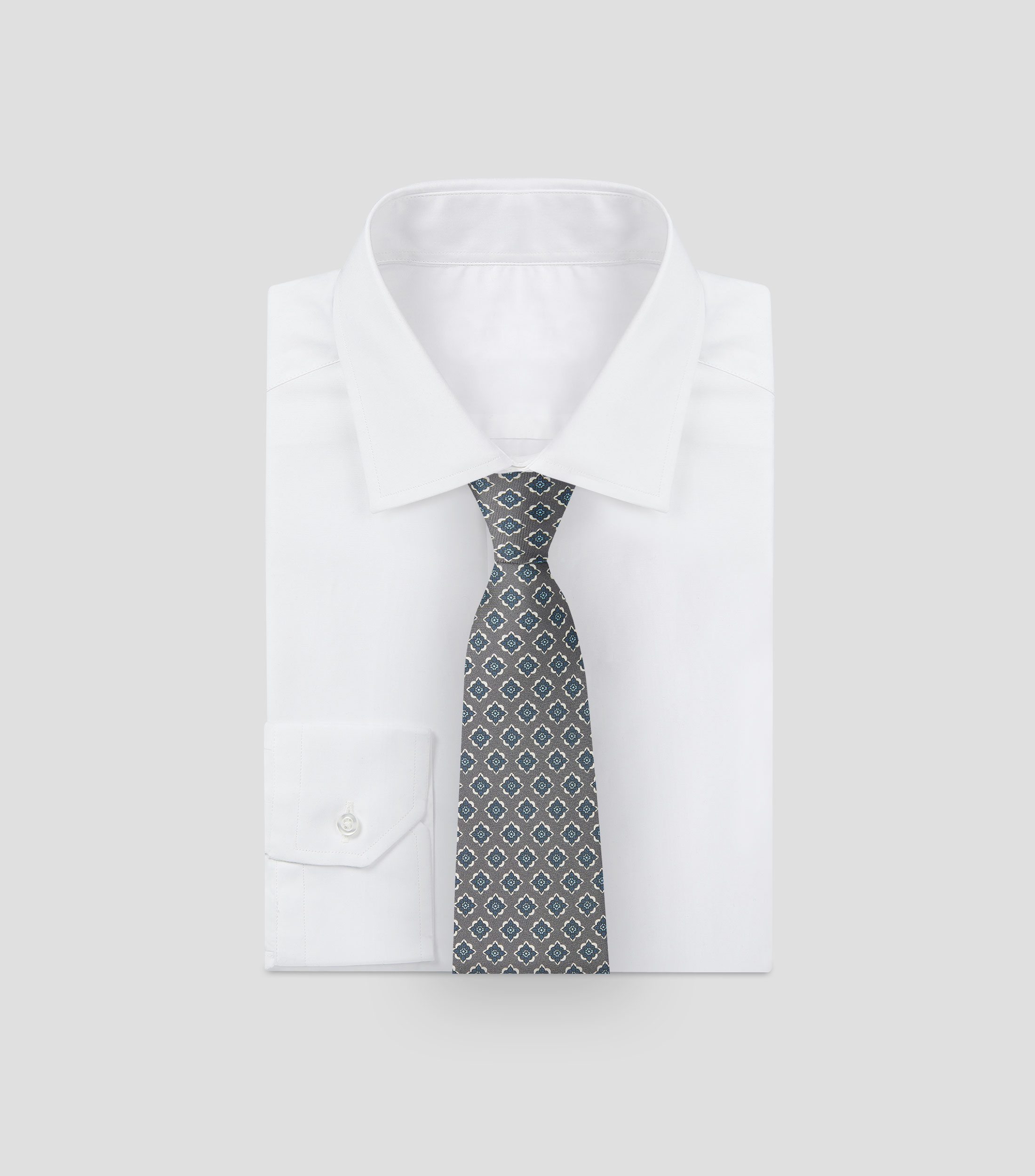 Corbata ancha en seda con estampado