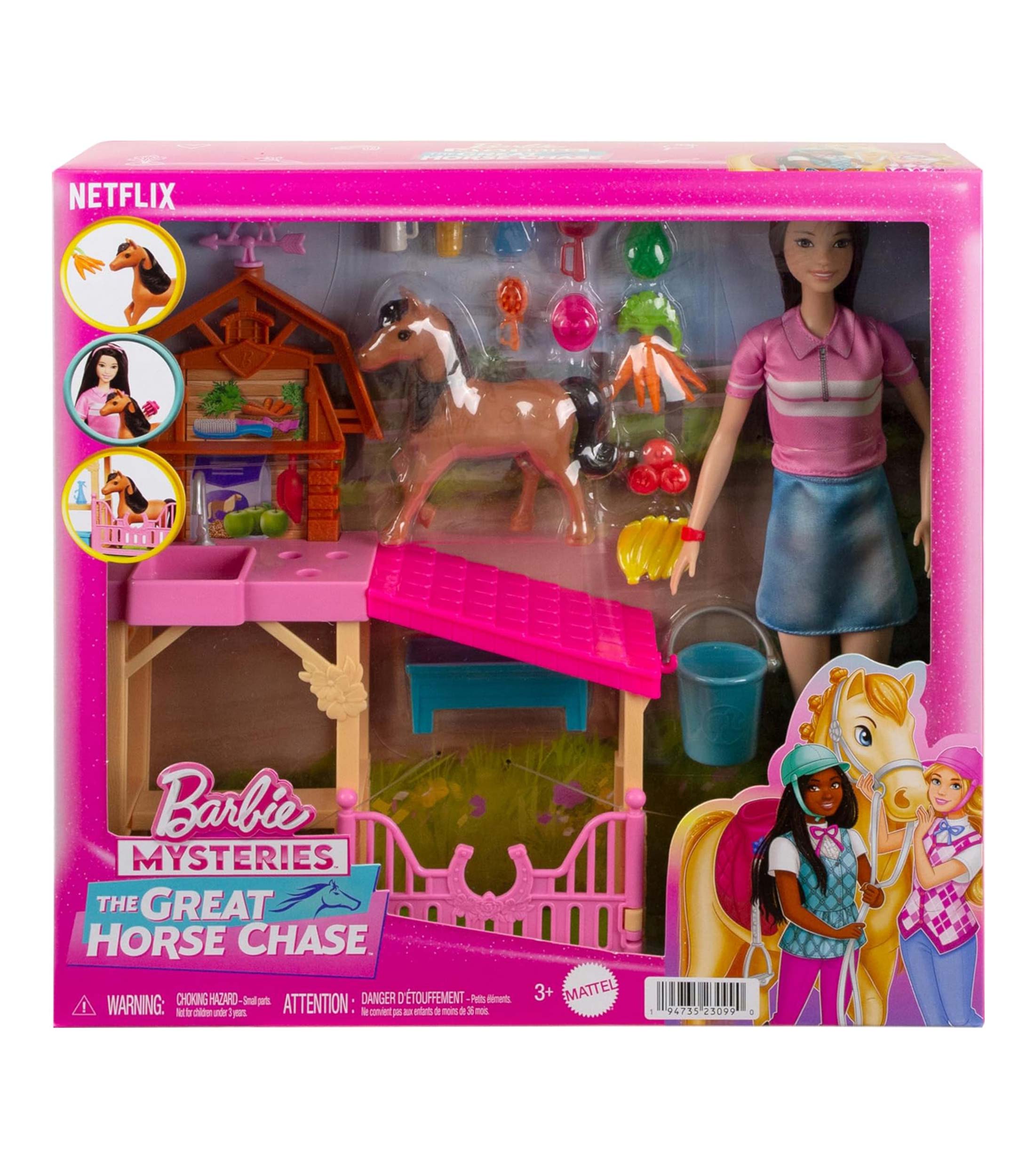 Playset, Barbie The Great Hourse Chase - Cuidado de Ponys con Renee