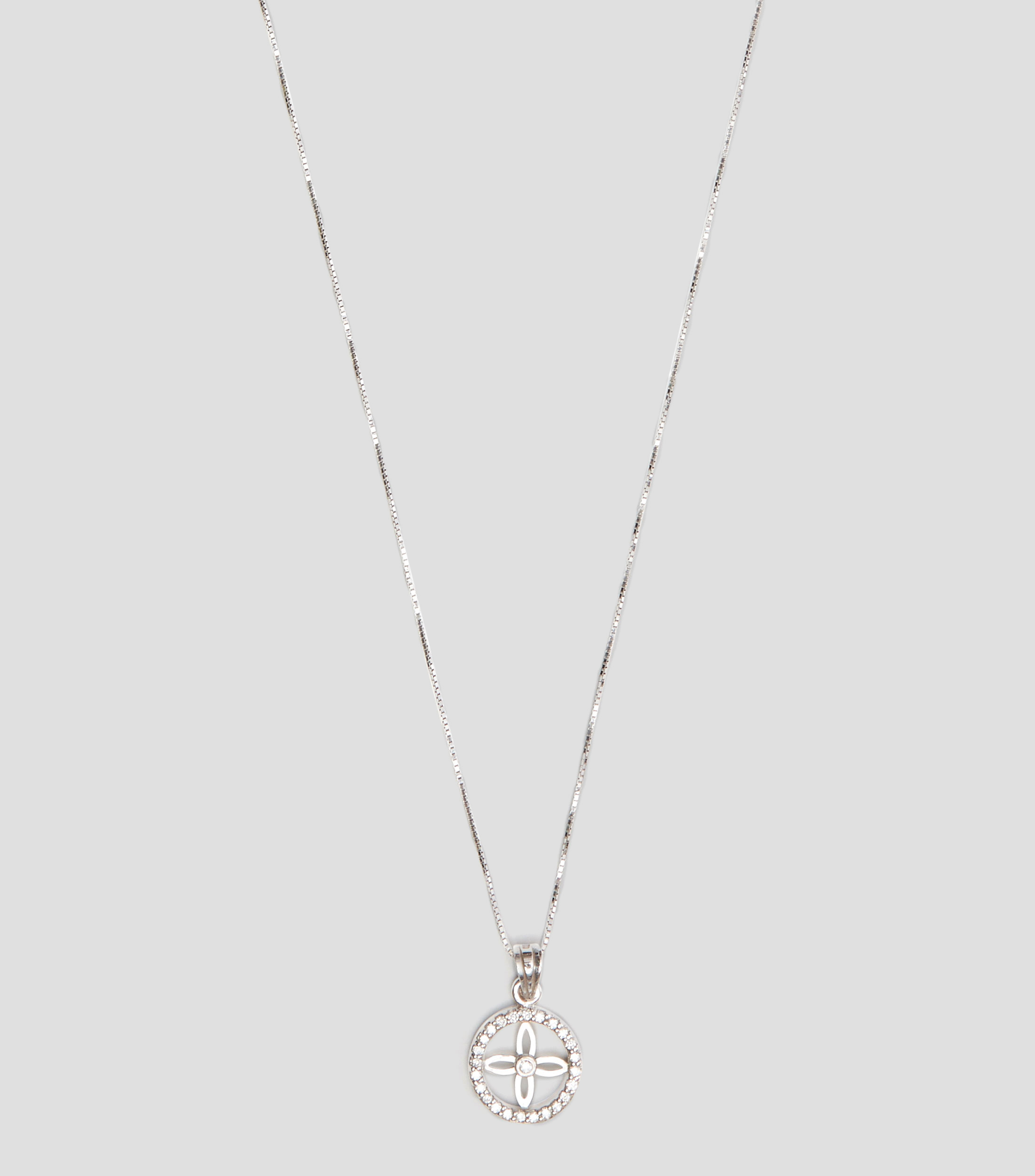 Dije con cadena en oro blanco de 14 Kts Mujer