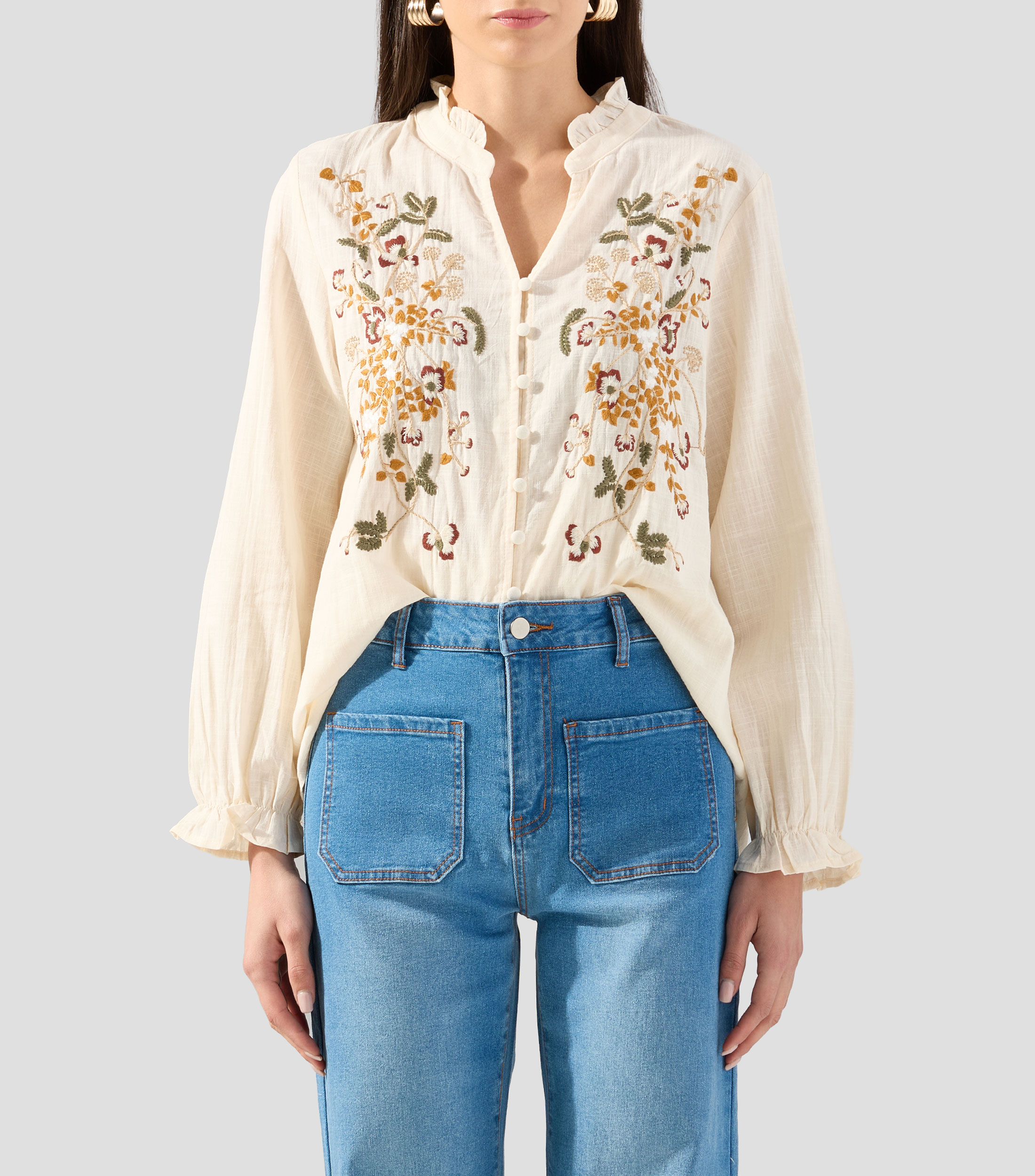 Camisa fantasía manga larga Mujer