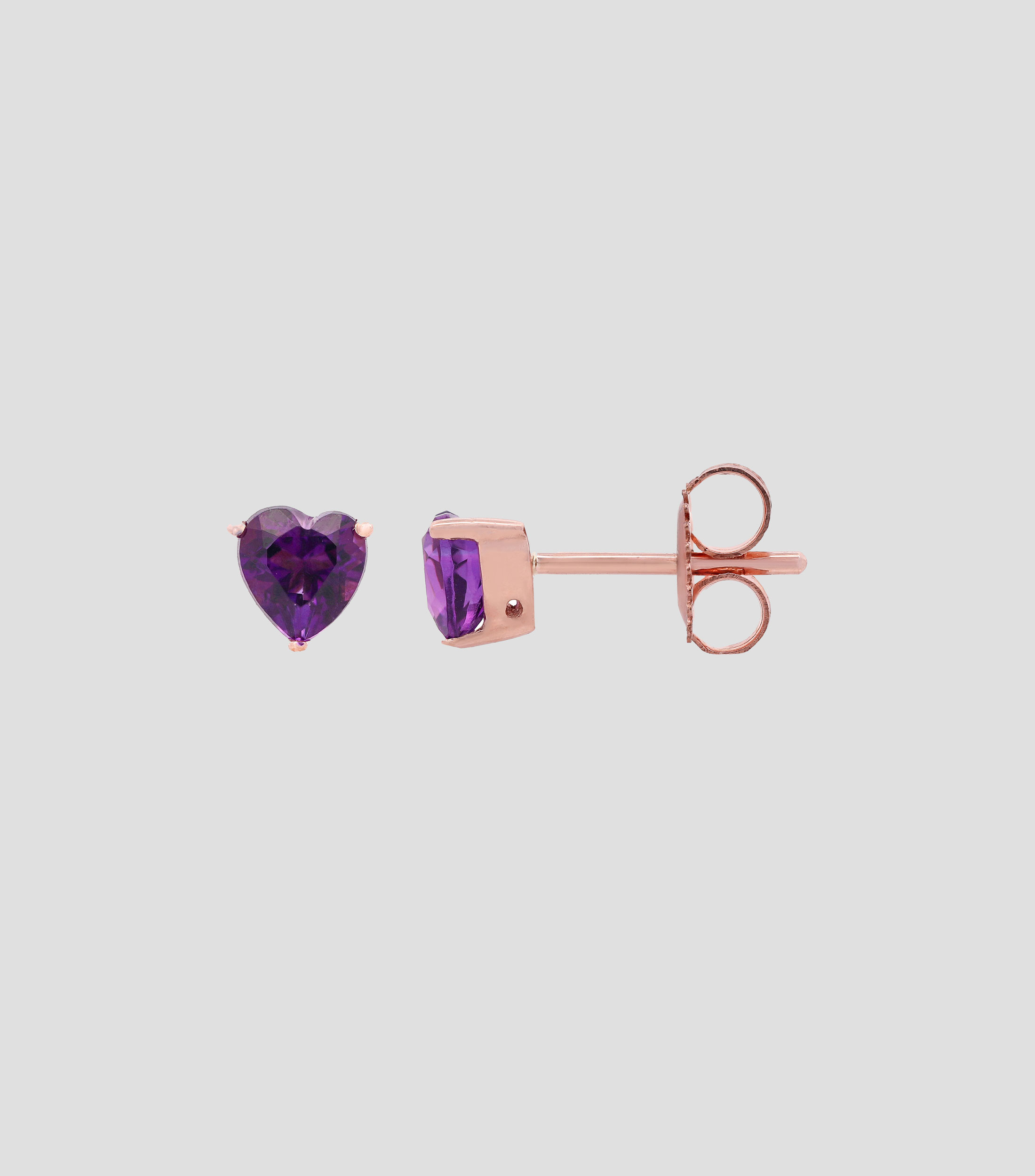 Aretes en oro amarillo de 14 kilates con amatista Mujer