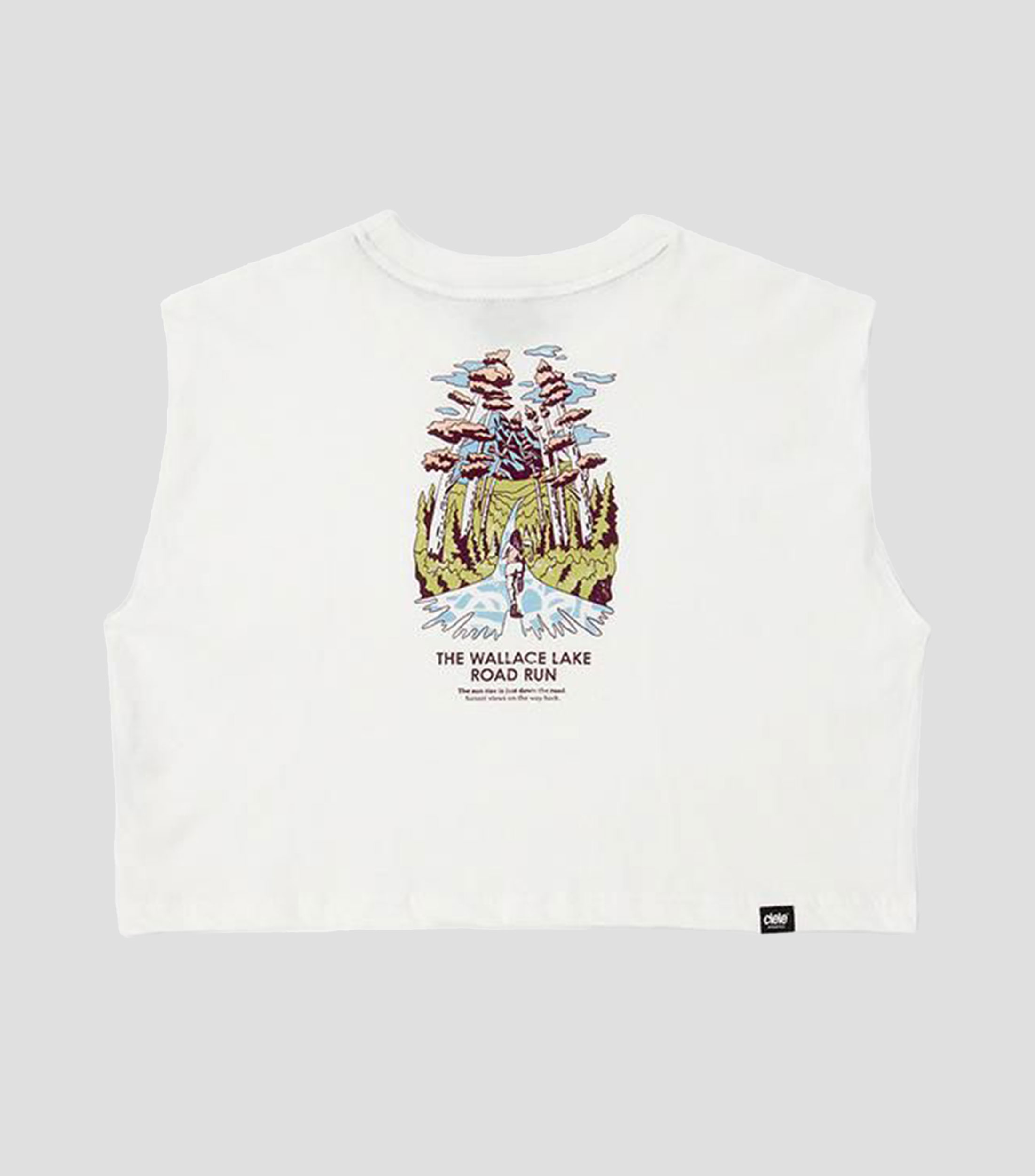 Top para correr cuello redondo sin mangas estampado Mujer