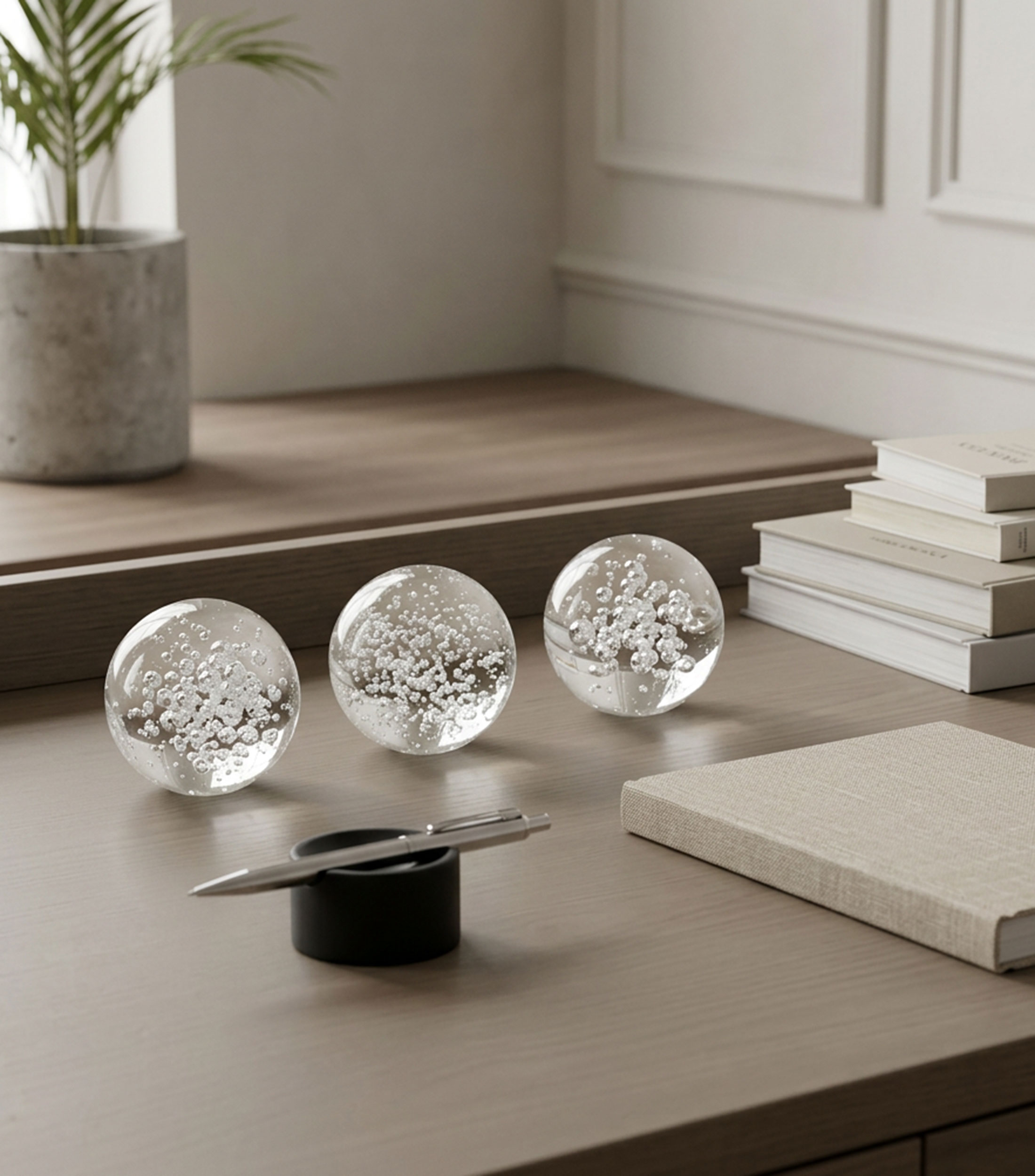 Set 3 esferas decorativas en cristal