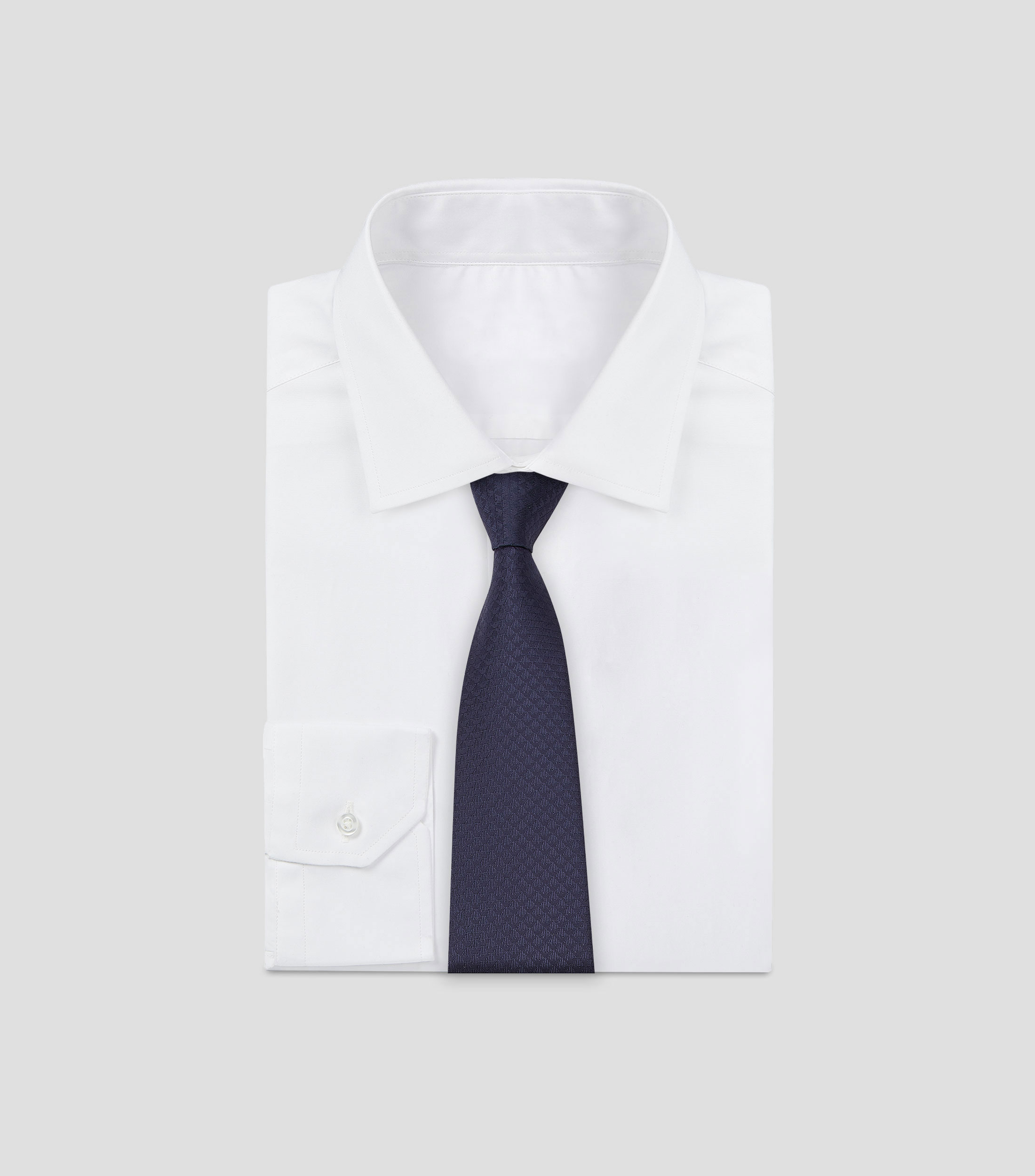 Corbata de seda azul marino con monogramas