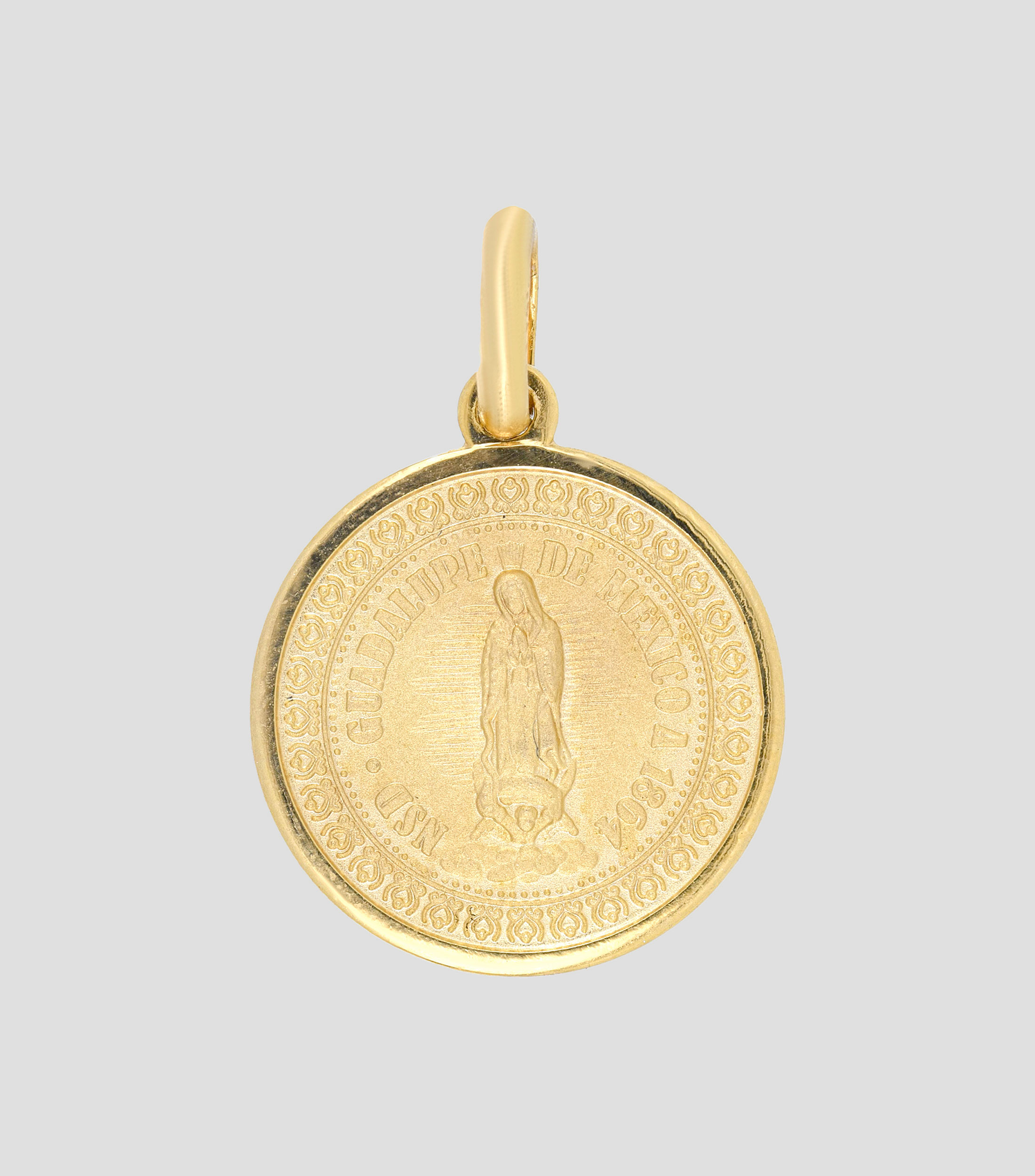Medalla en Oro amarillo 14 Kts Virgen de Guadalupe Unisex