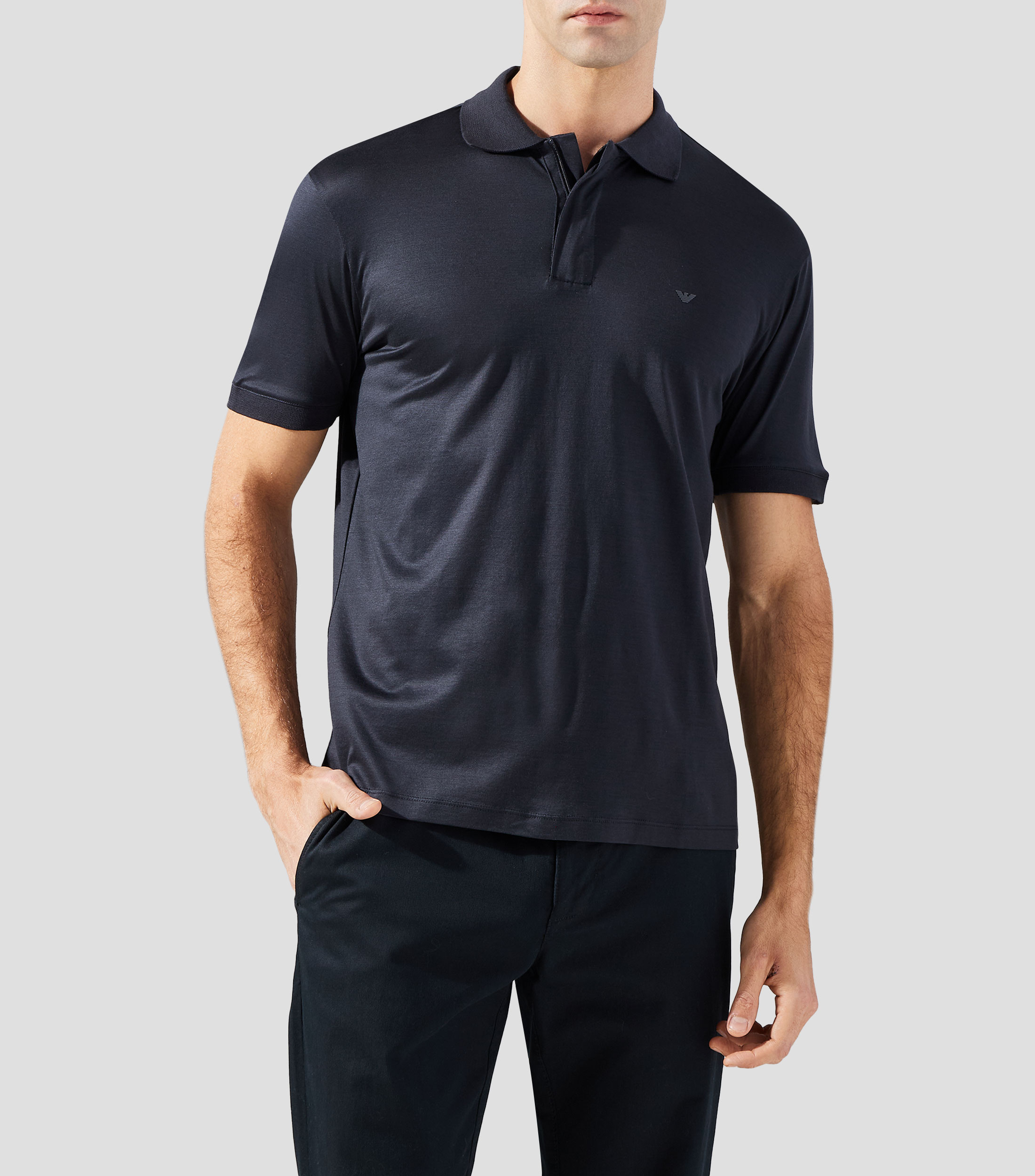Playera tipo polo manga corta lisa Hombre