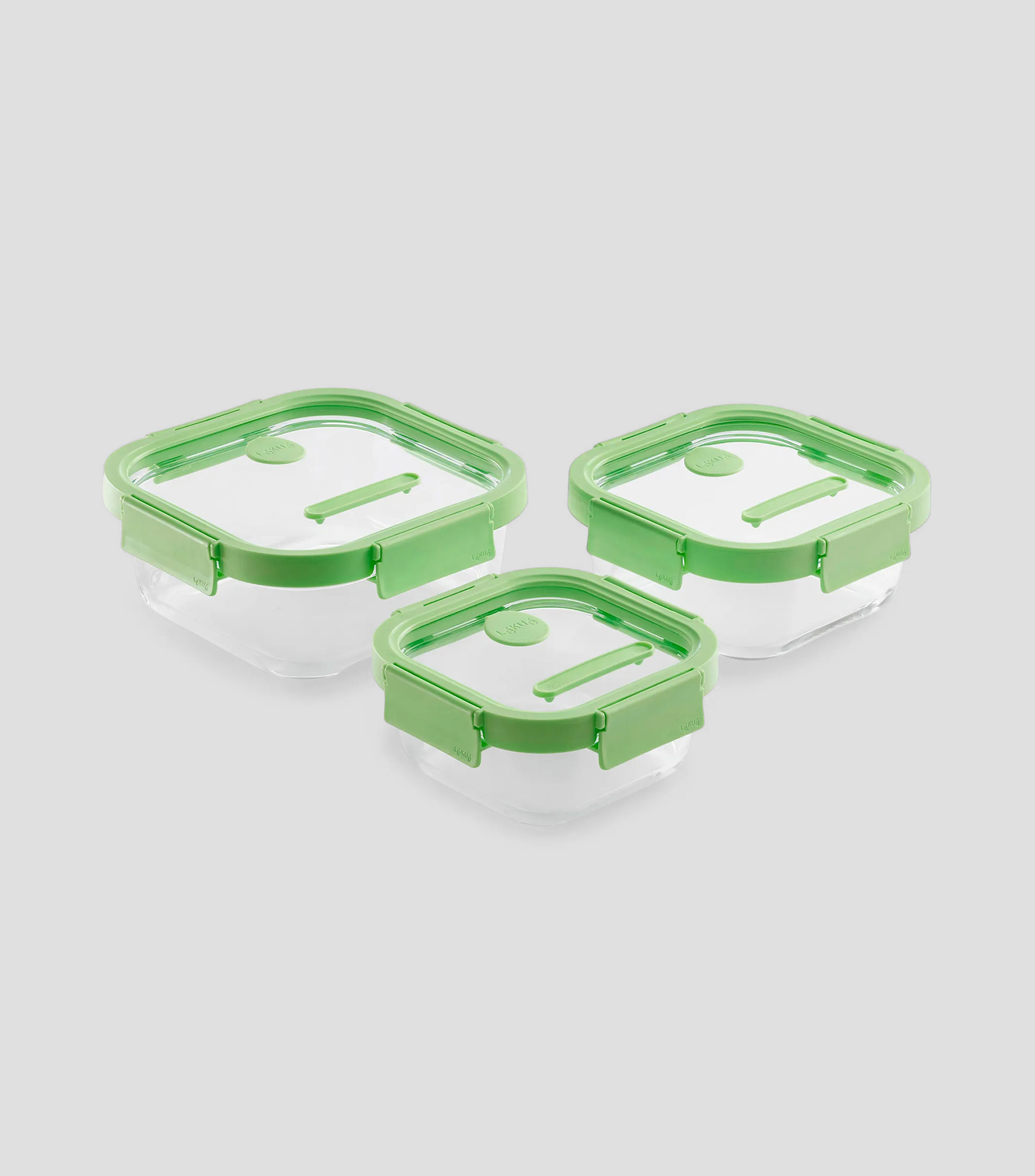Set 3 Contenedores Cuadrados Glass