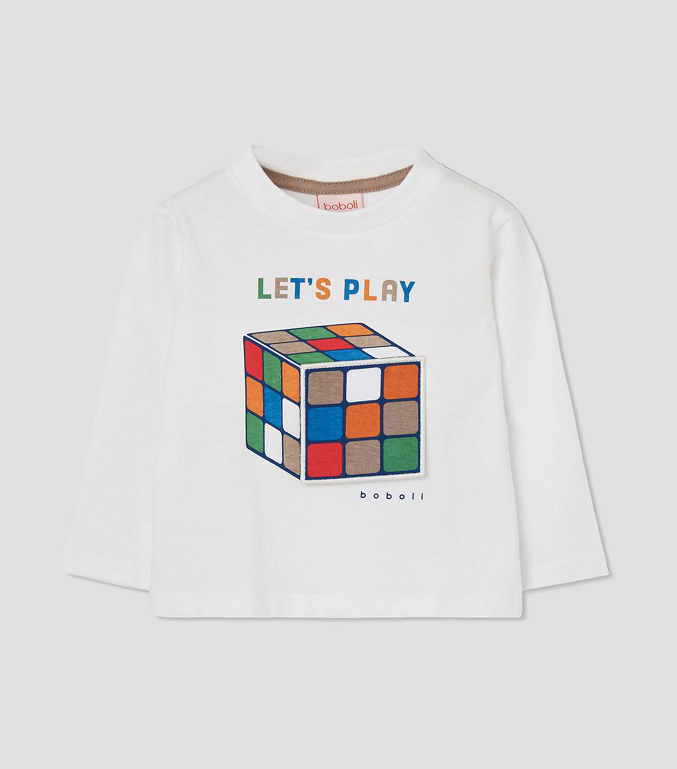 Playera de cuello redondo con manga larga estampada Bebé
