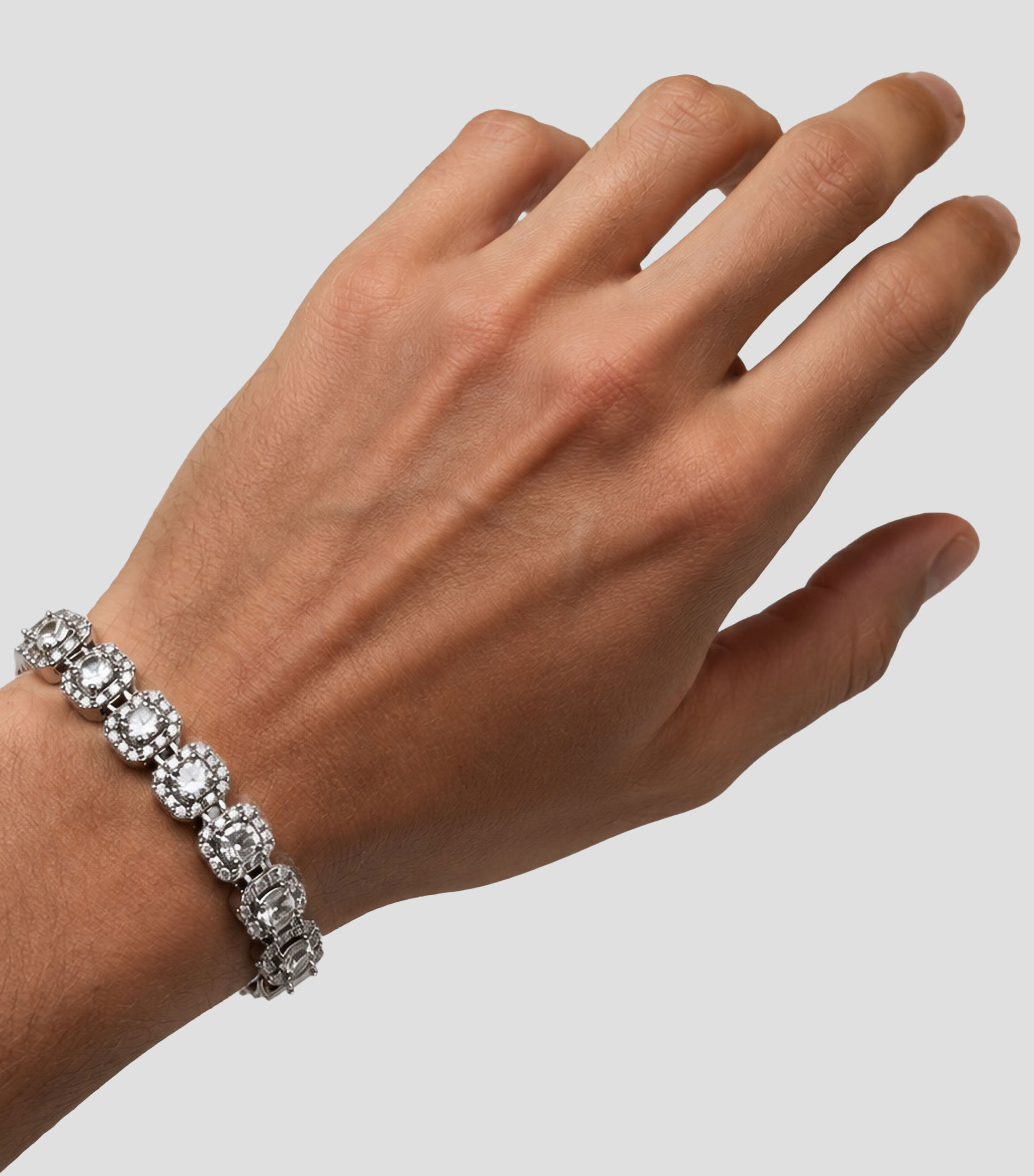 Pulsera en Plata esterlina con cristales suizos Unisex