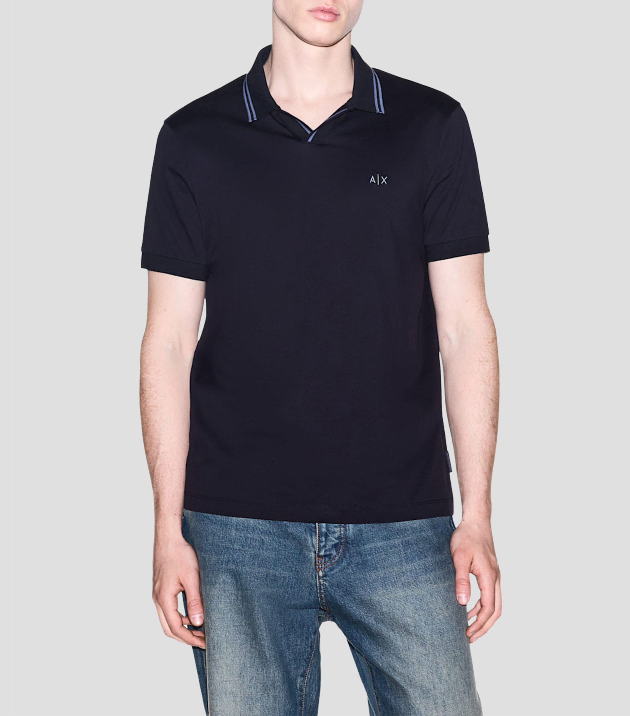 Playera tipo polo manga corta lisa Hombre