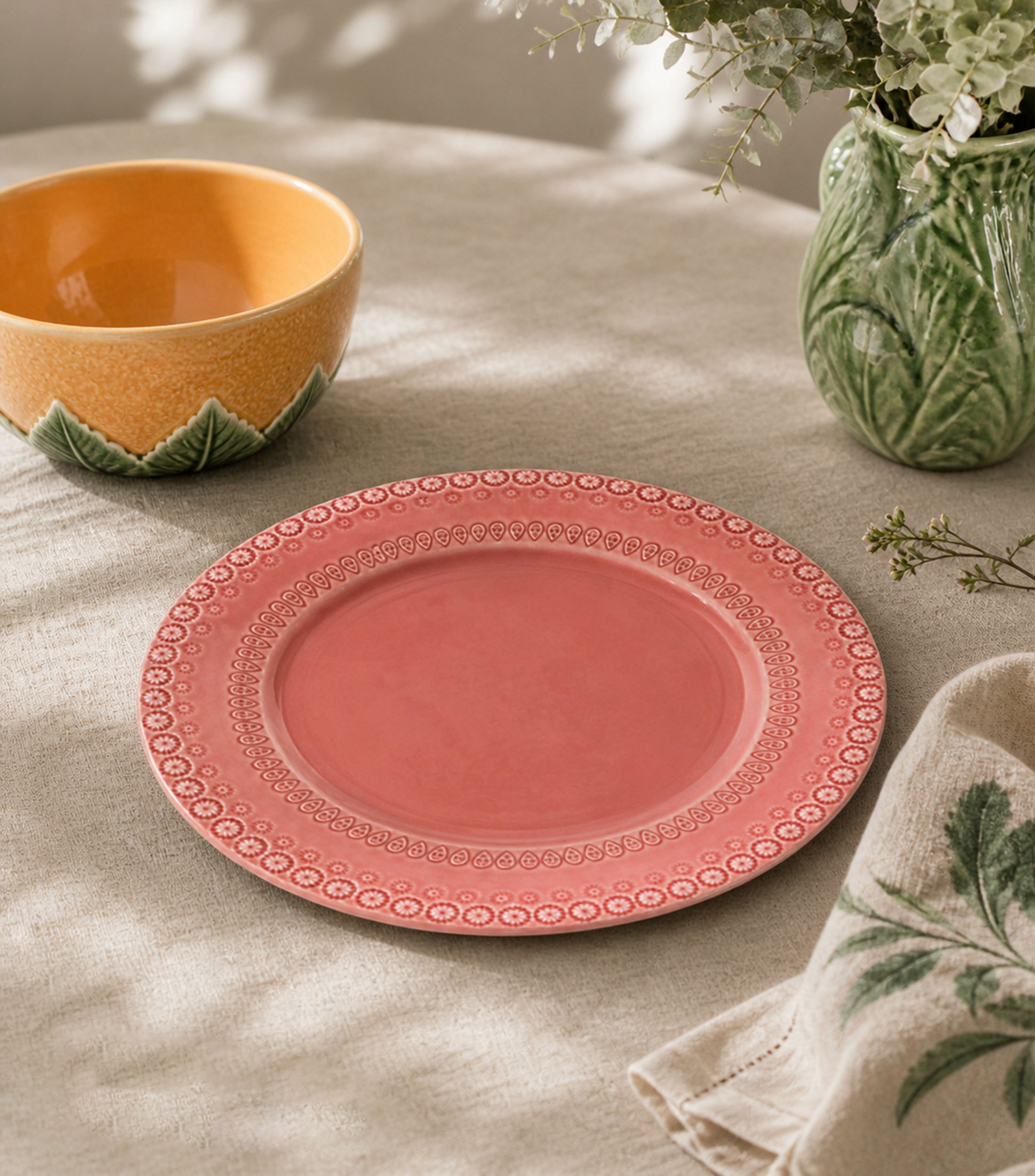 Plato llano rosa