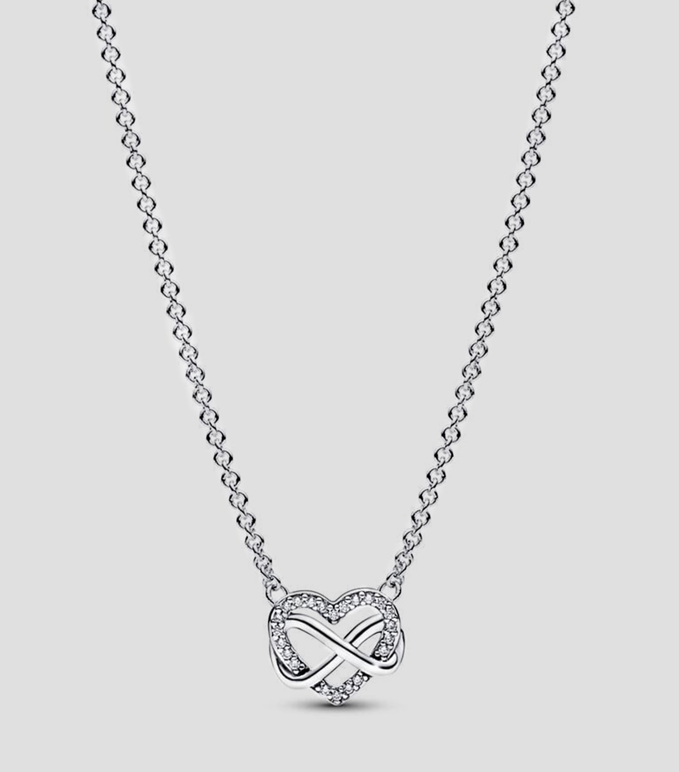Collar en Plata .925 Corazón Infinito Brillante Mujer