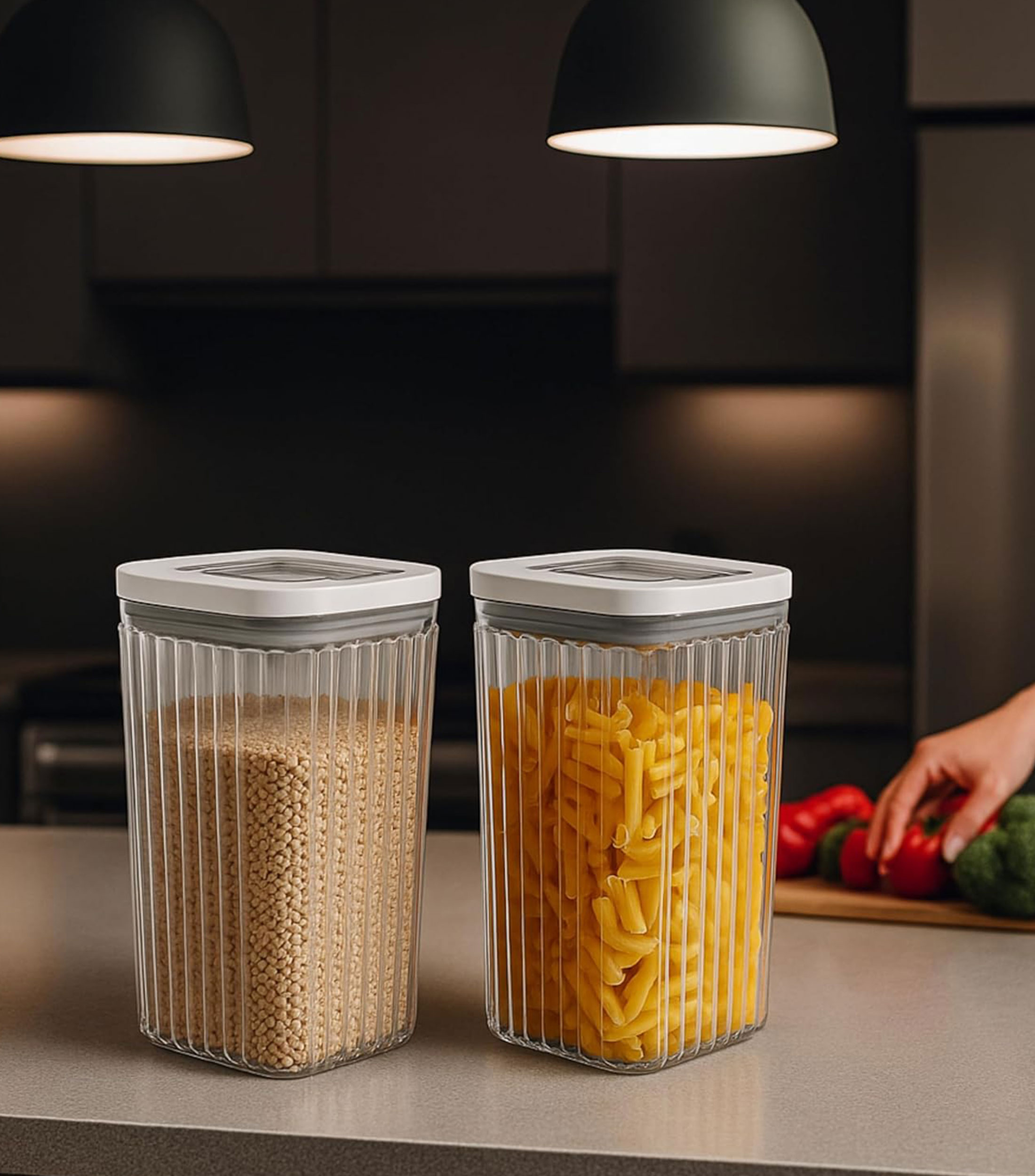 Set 2 contenedores herméticos para cocina en plástico