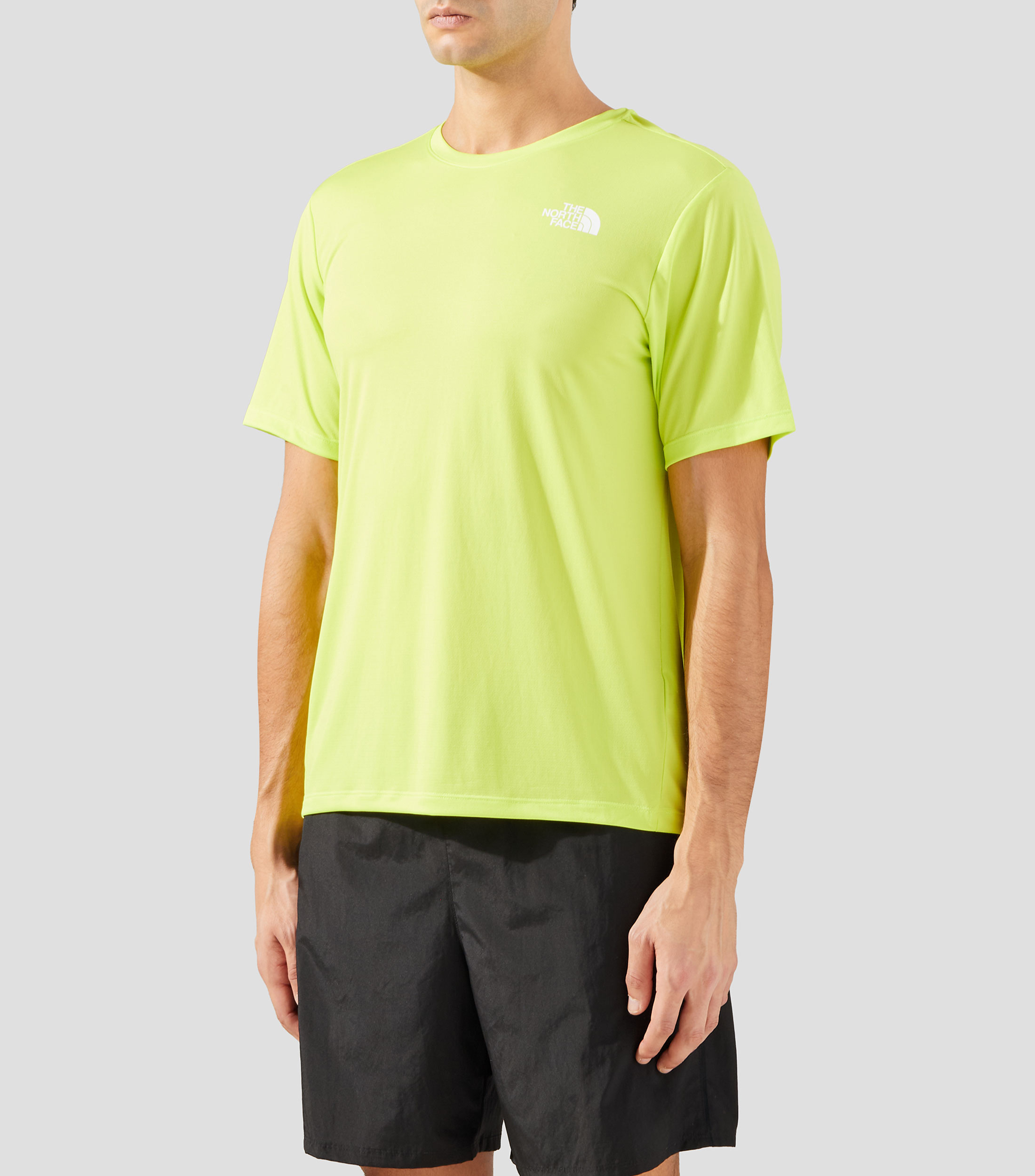 Playera para entrenamiento cuello redondo manga corta de rayas 24/7 Hombre