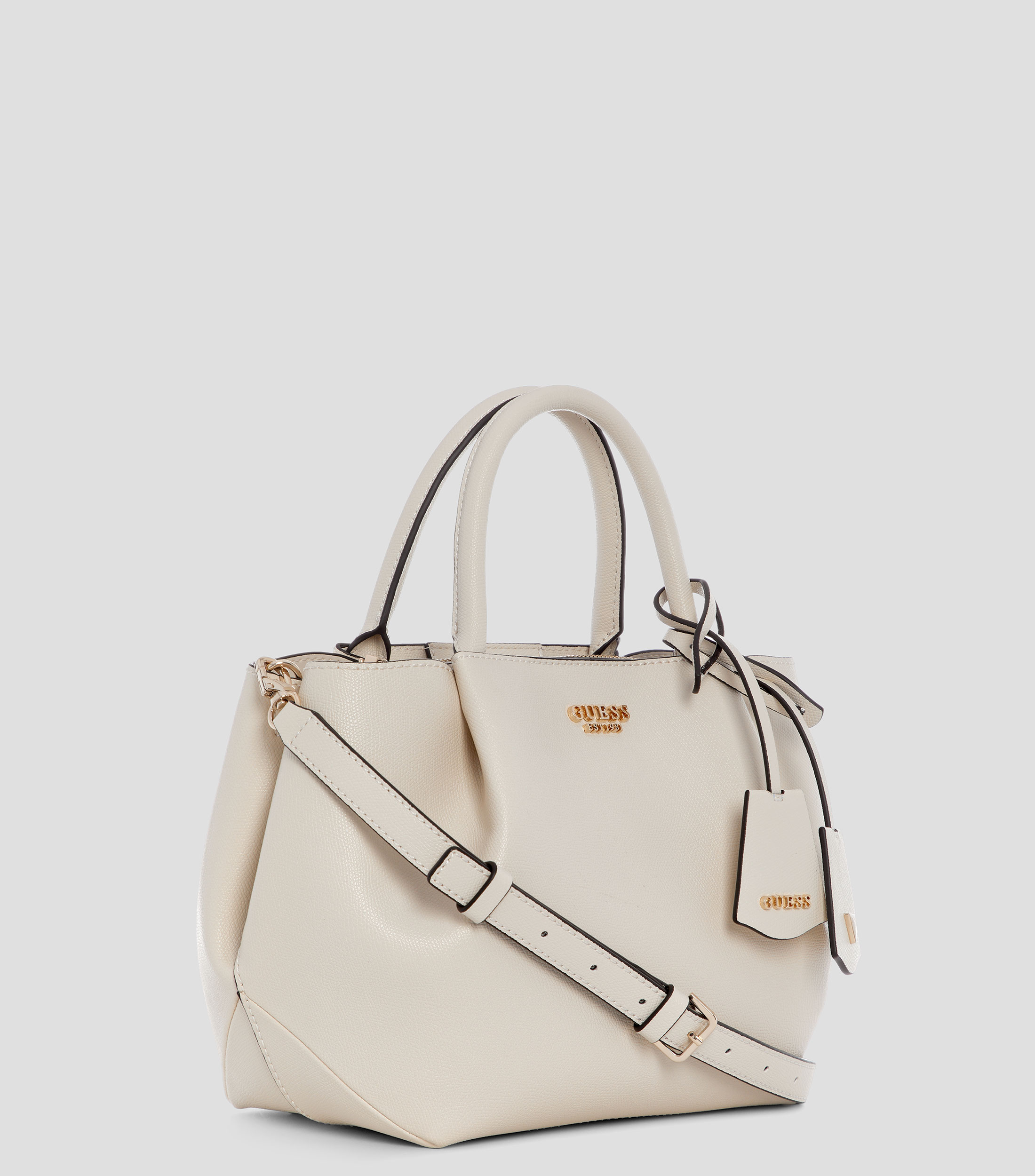 Bolsa satchel lisa con detalle texturizado Mujer