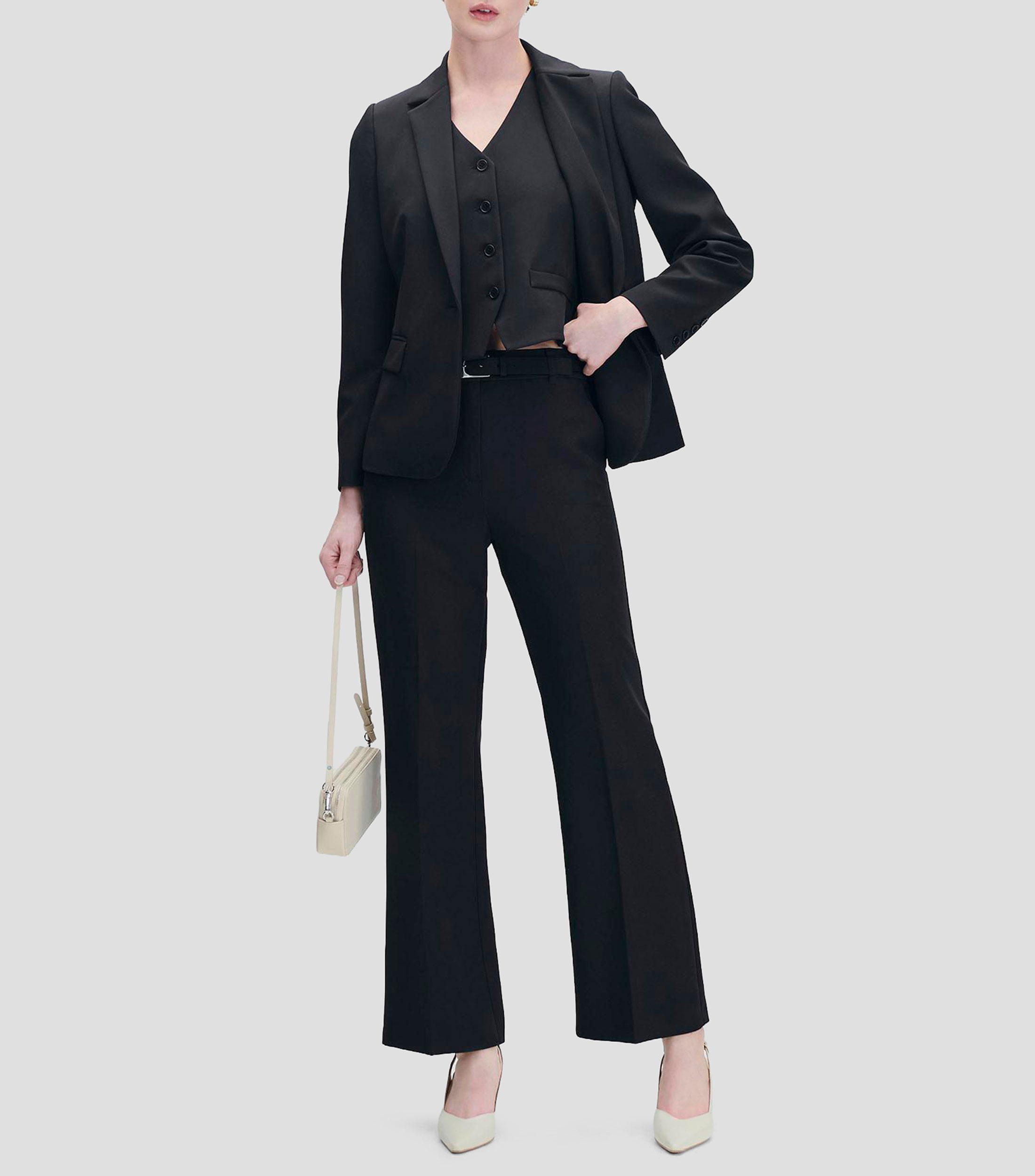 Blazer pinzas y hombreras Mujer