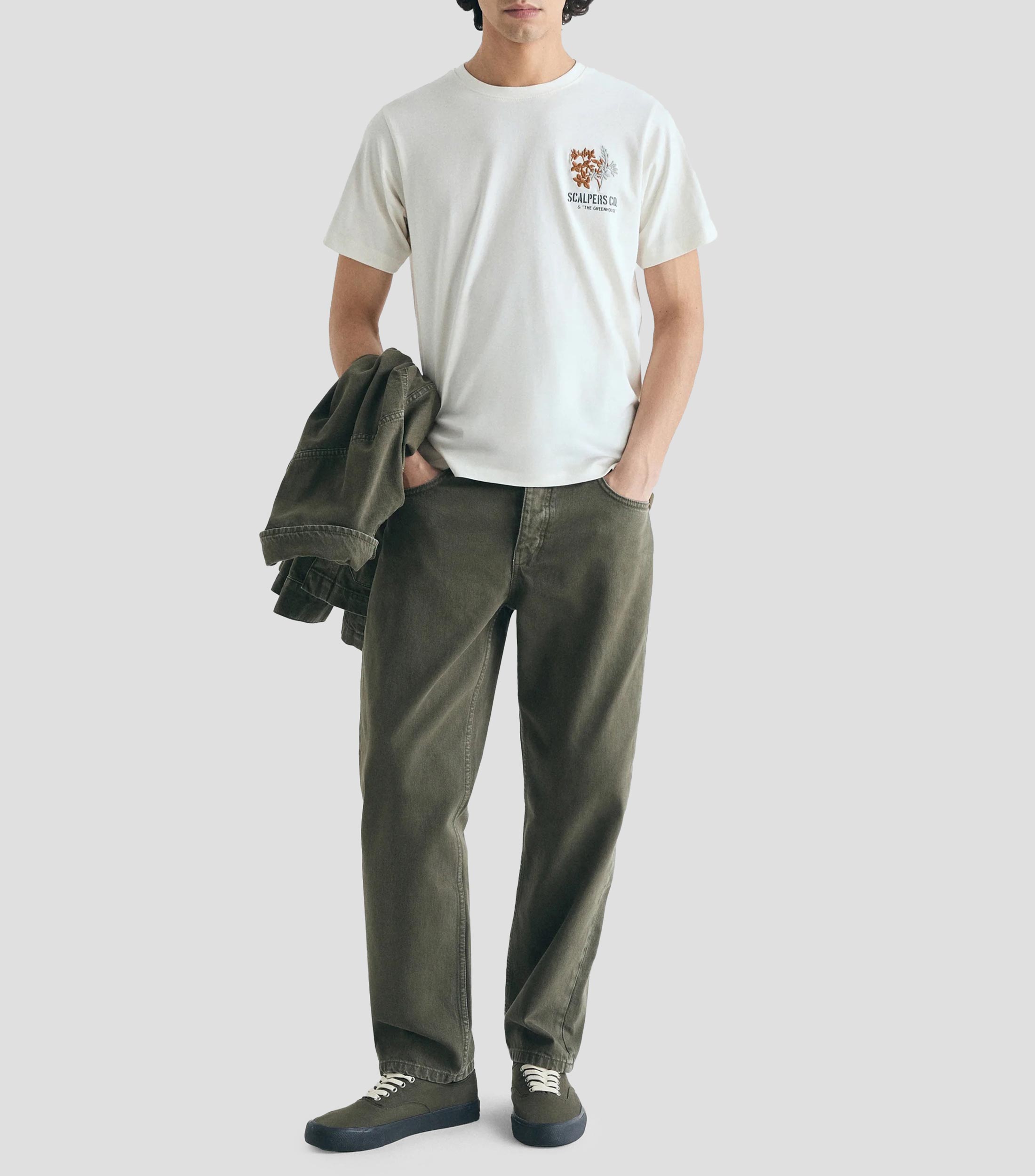 Playera cuello redondo manga corta sólido Hombre