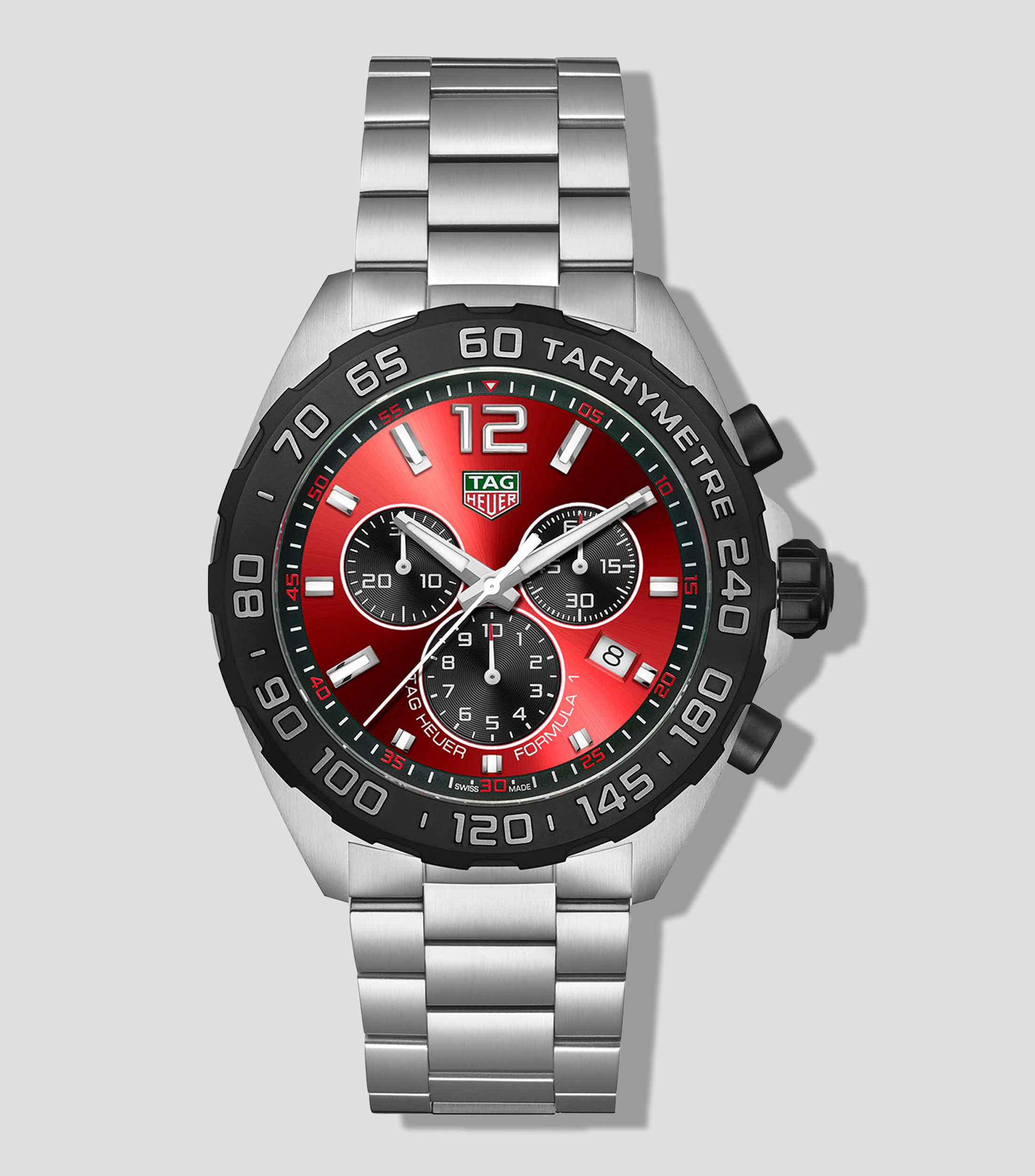 Reloj para Hombre Formula 1 casual plateado/rojo