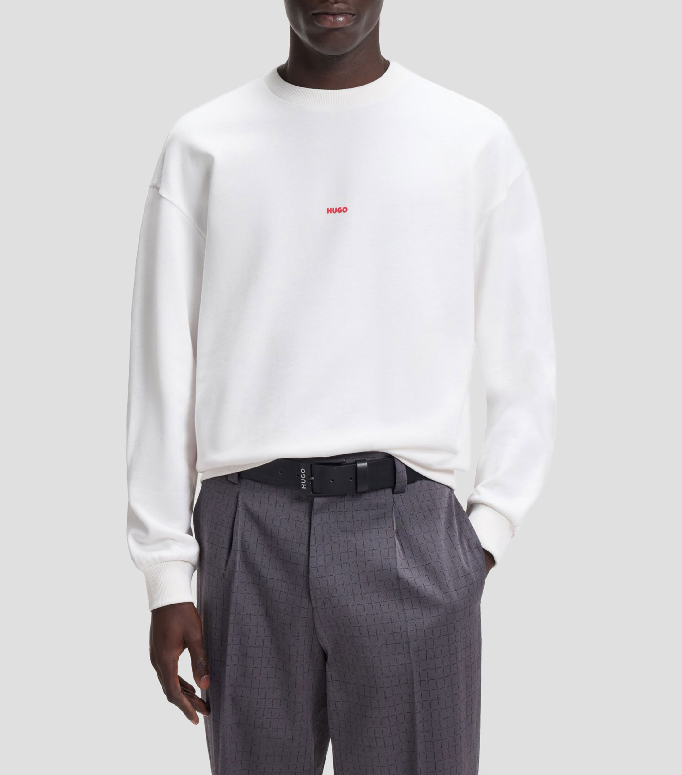 Sudadera relaxed fit en felpa de algodón con ilustración de perro Hombre