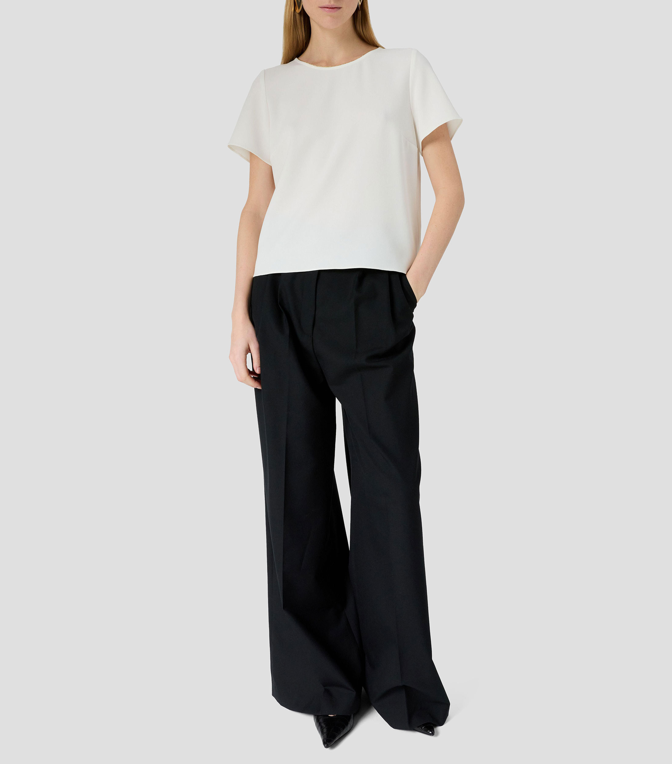 Blusa lisa manga corta Mujer
