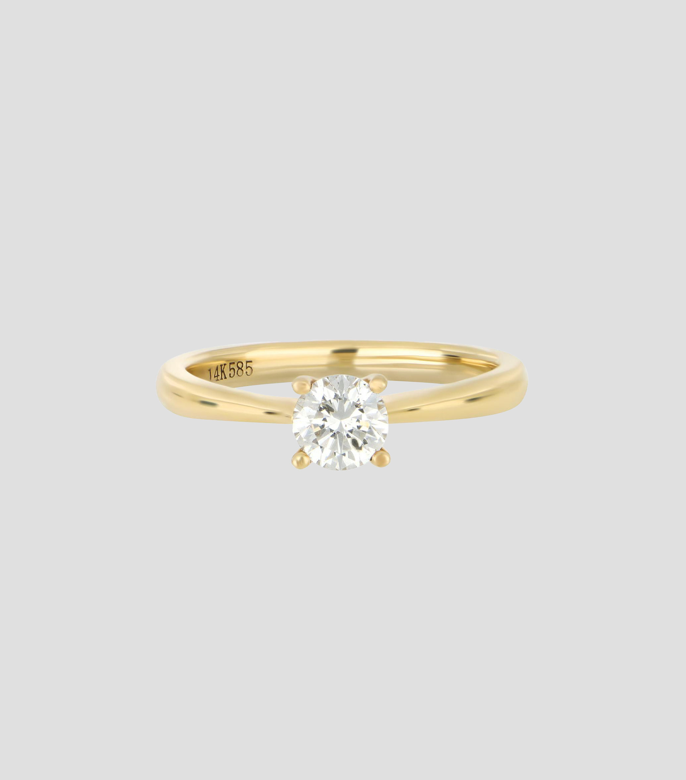 Anillo de compromiso en Oro amarillo de 14 kilates con diamante natural incrustado Mujer