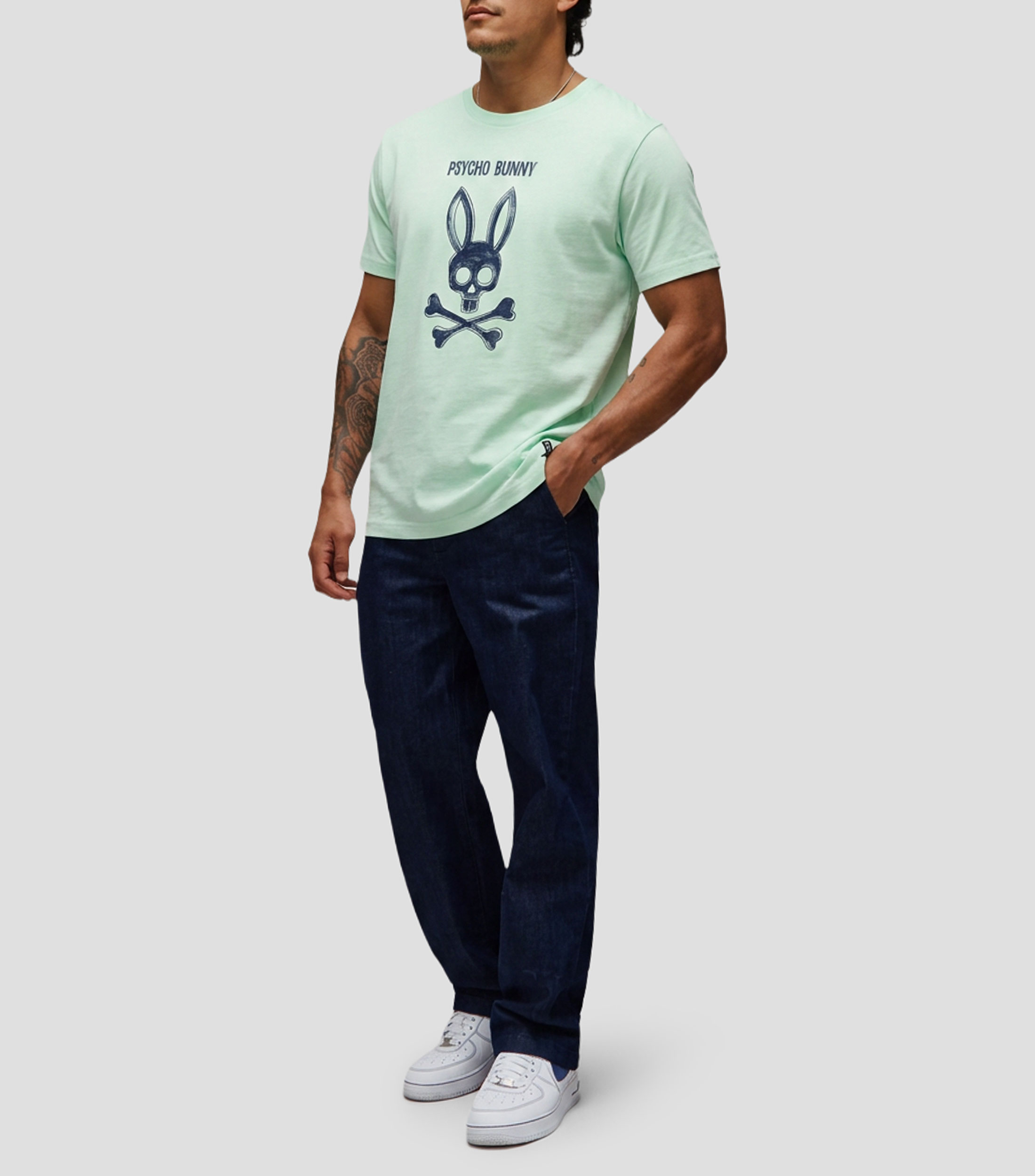 Playera cuello redondo manga corta estampada Hombre