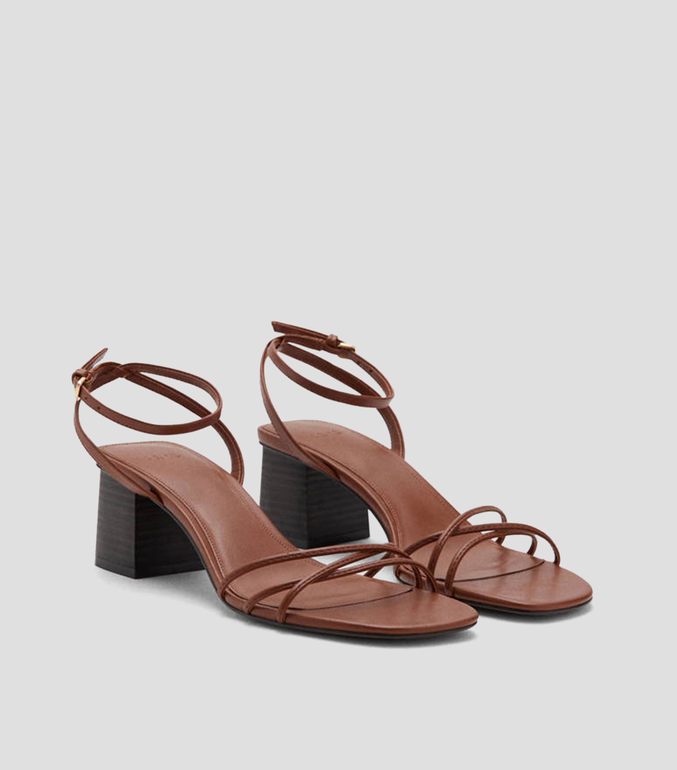 Sandalias tacón bajo ancho Mujer