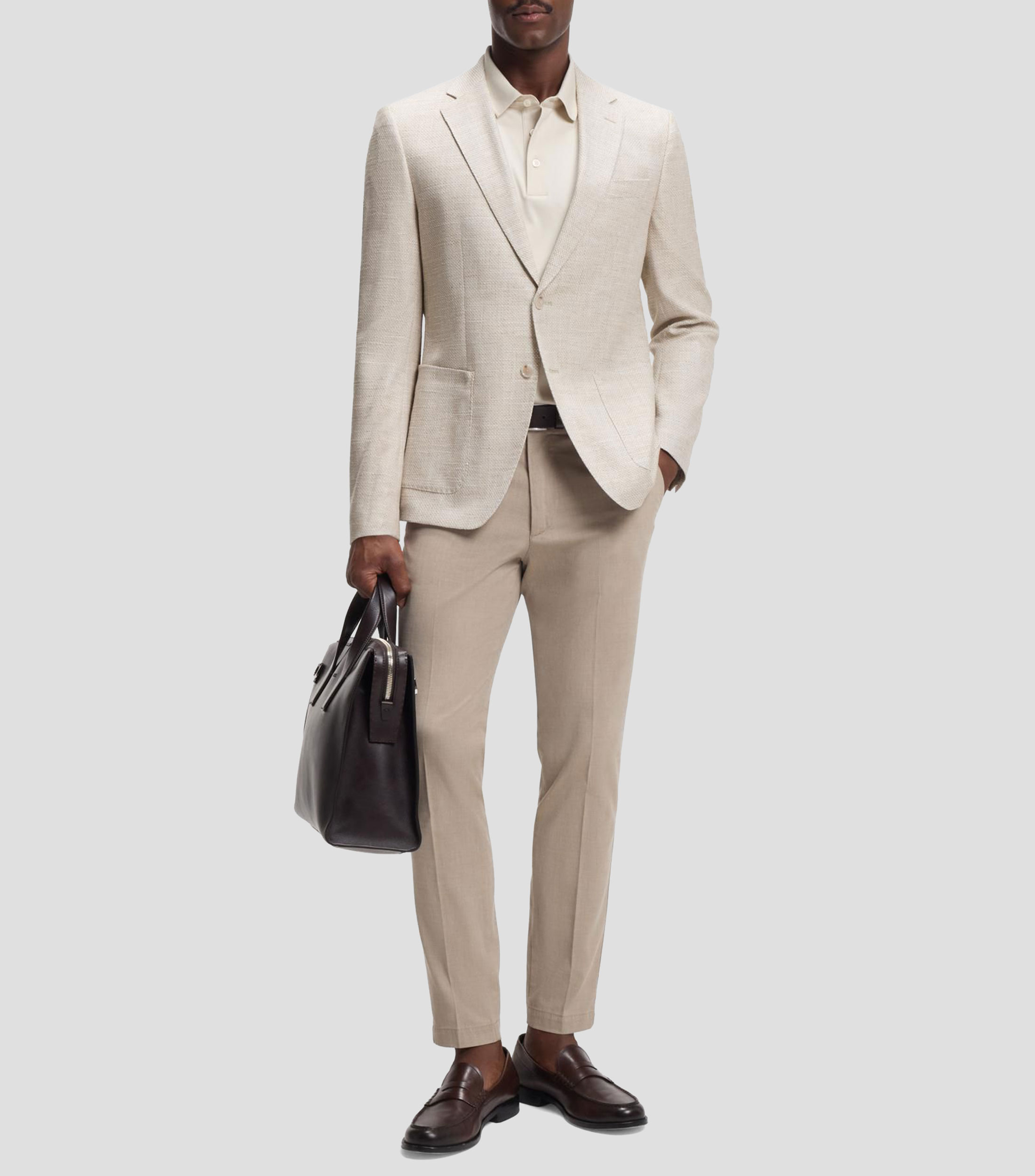 Blazer regular estampado en algodón elástico Hombre