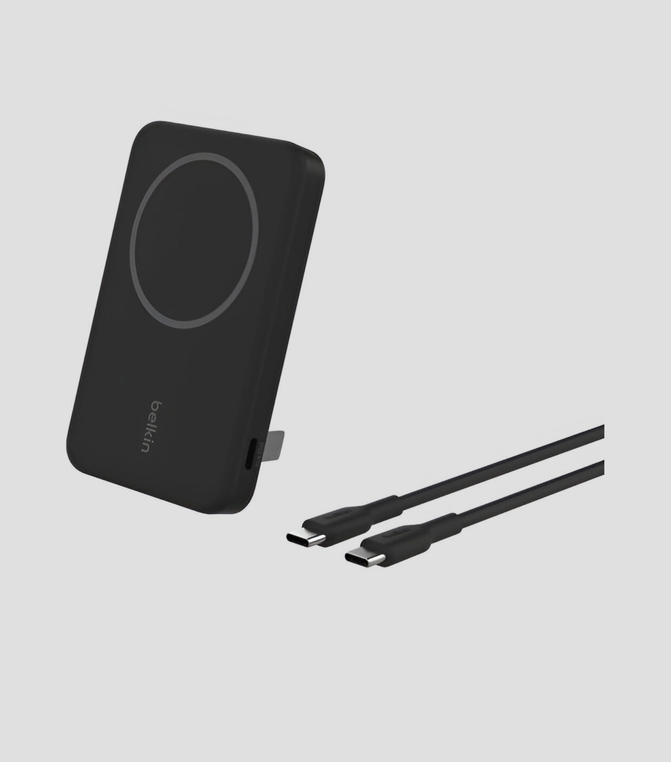 Batería externa portátil Power Bank con Qi2 15W 5K negra