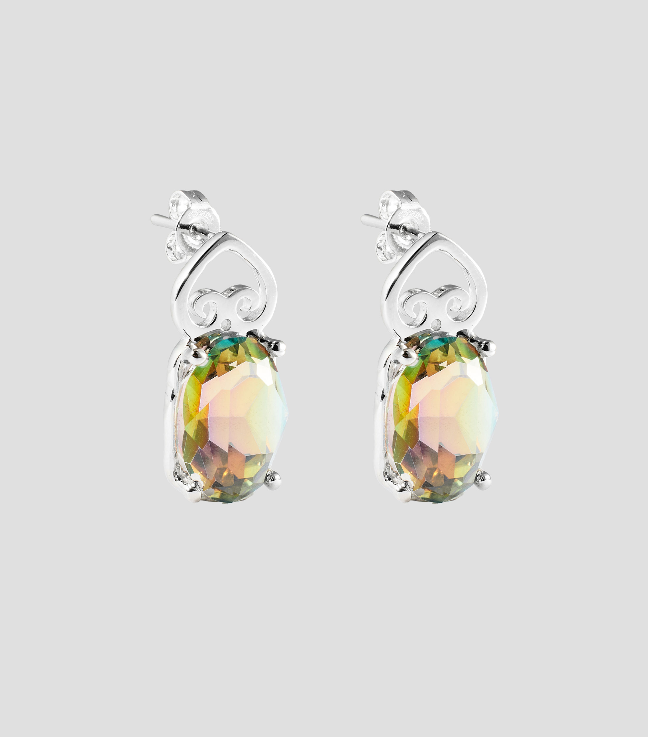 Aretes en Plata .925 con cristal Mujer