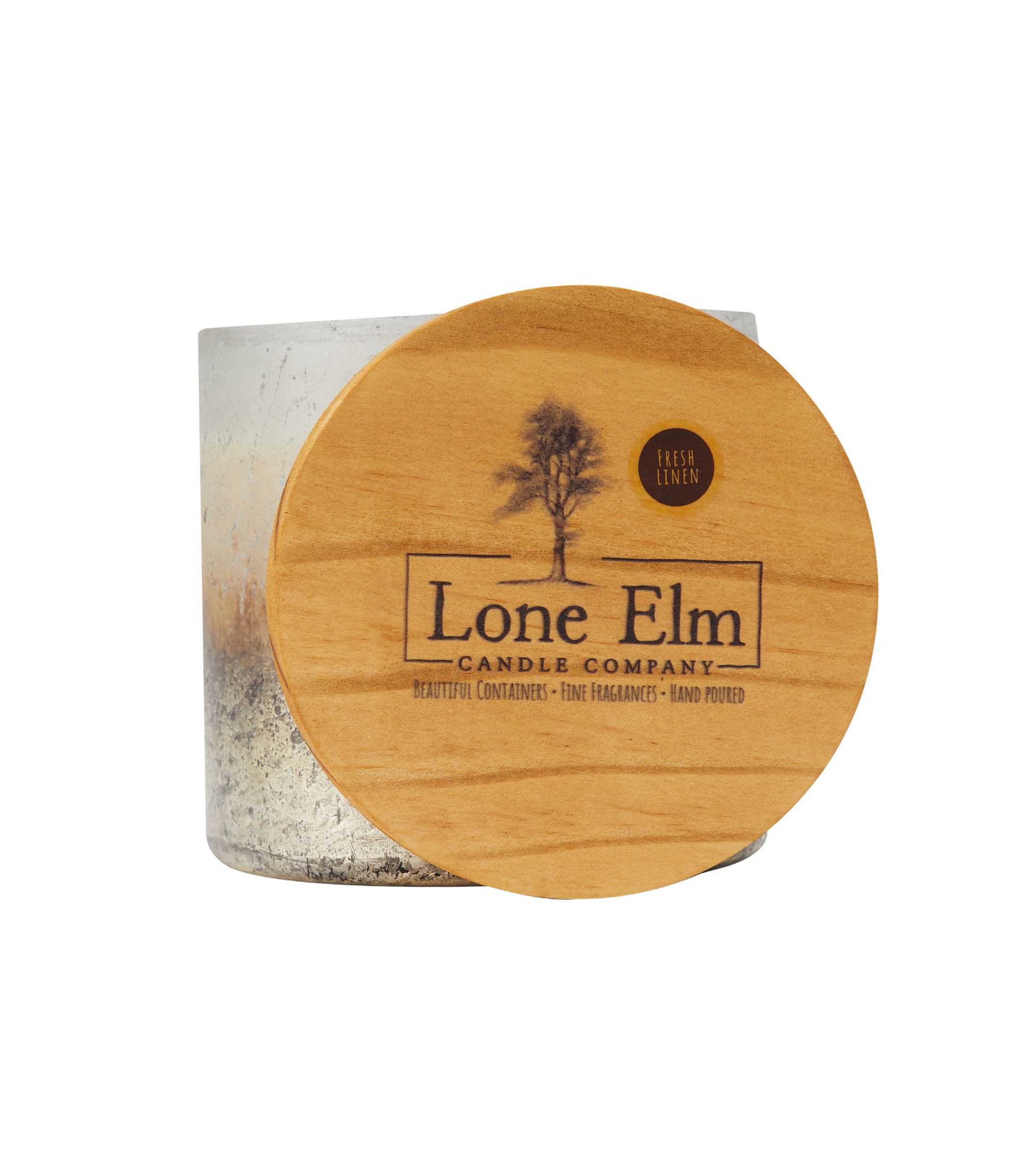 Vela aromática Fresh Linen con tapa de madera
