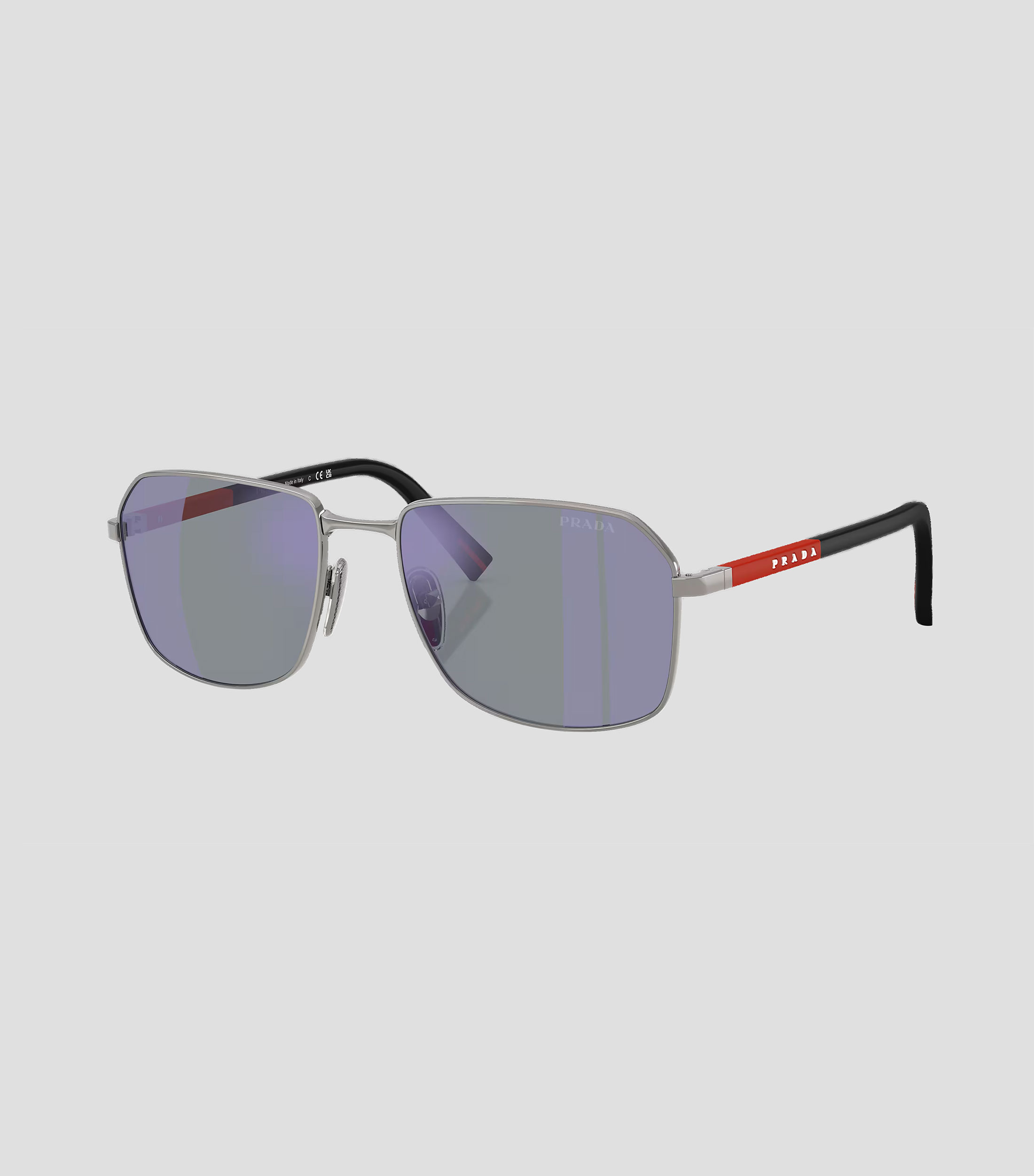 Lentes de sol rectangulares Linea Rossa gris plomo Hombre