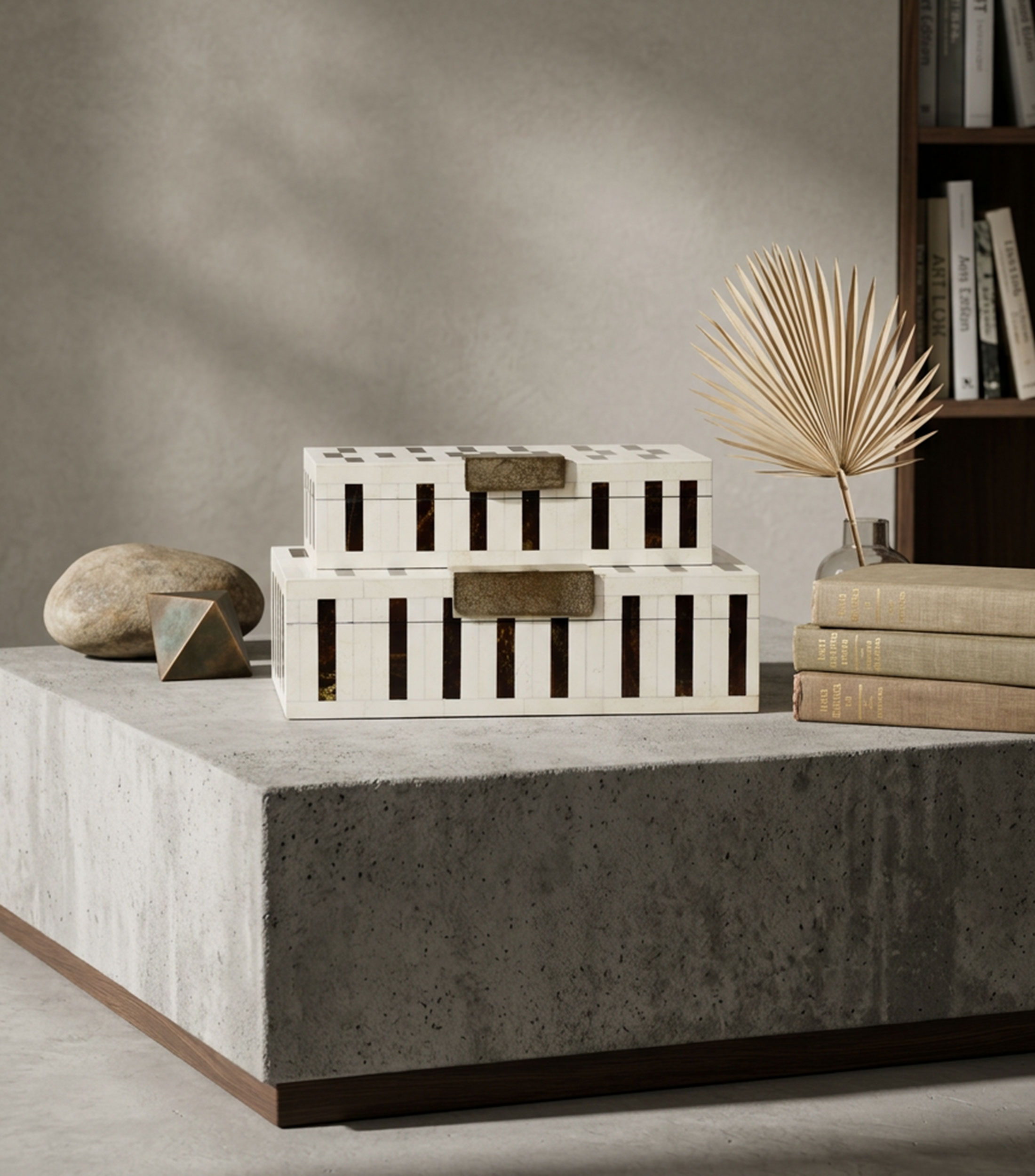 Set 2 cajas decorativas en resina