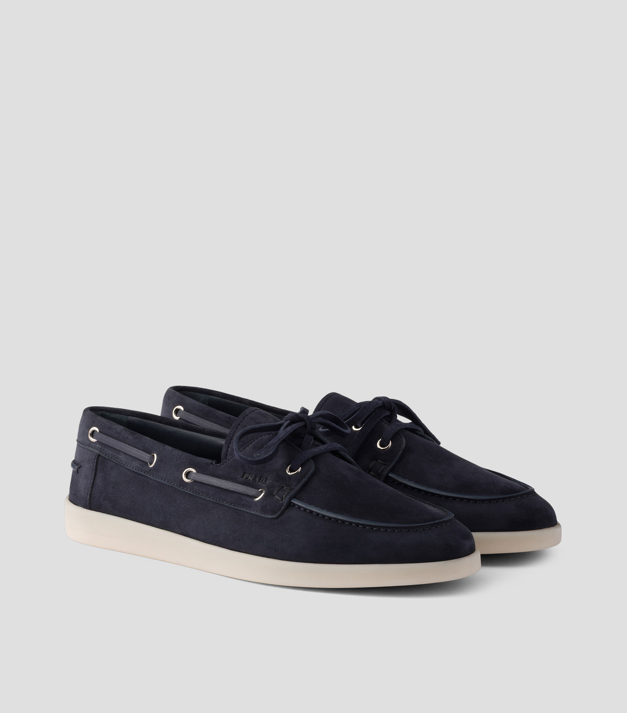 Zapatos náuticos de ante con cordones Hombre