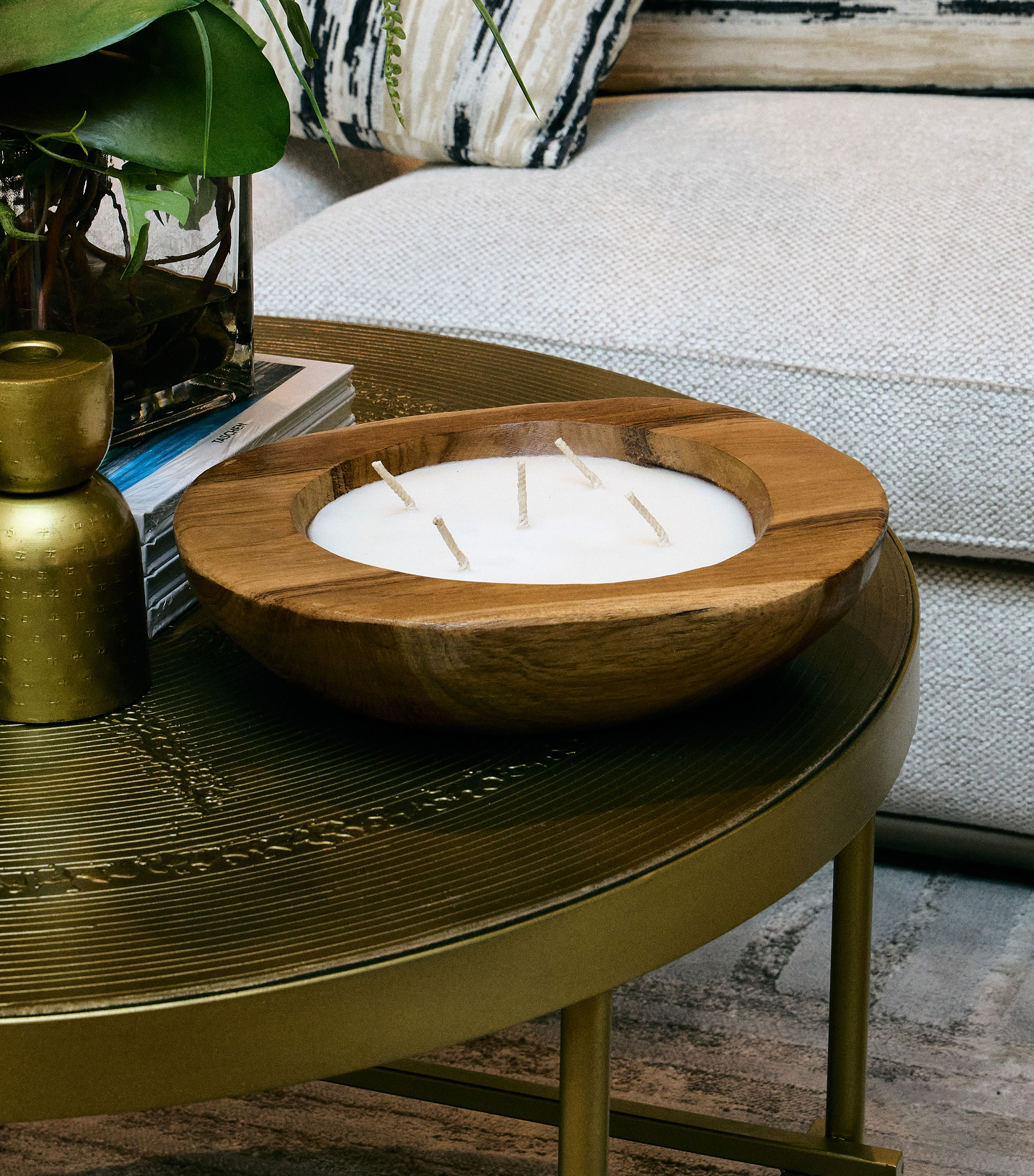 Vela Decorativa en madera y cera