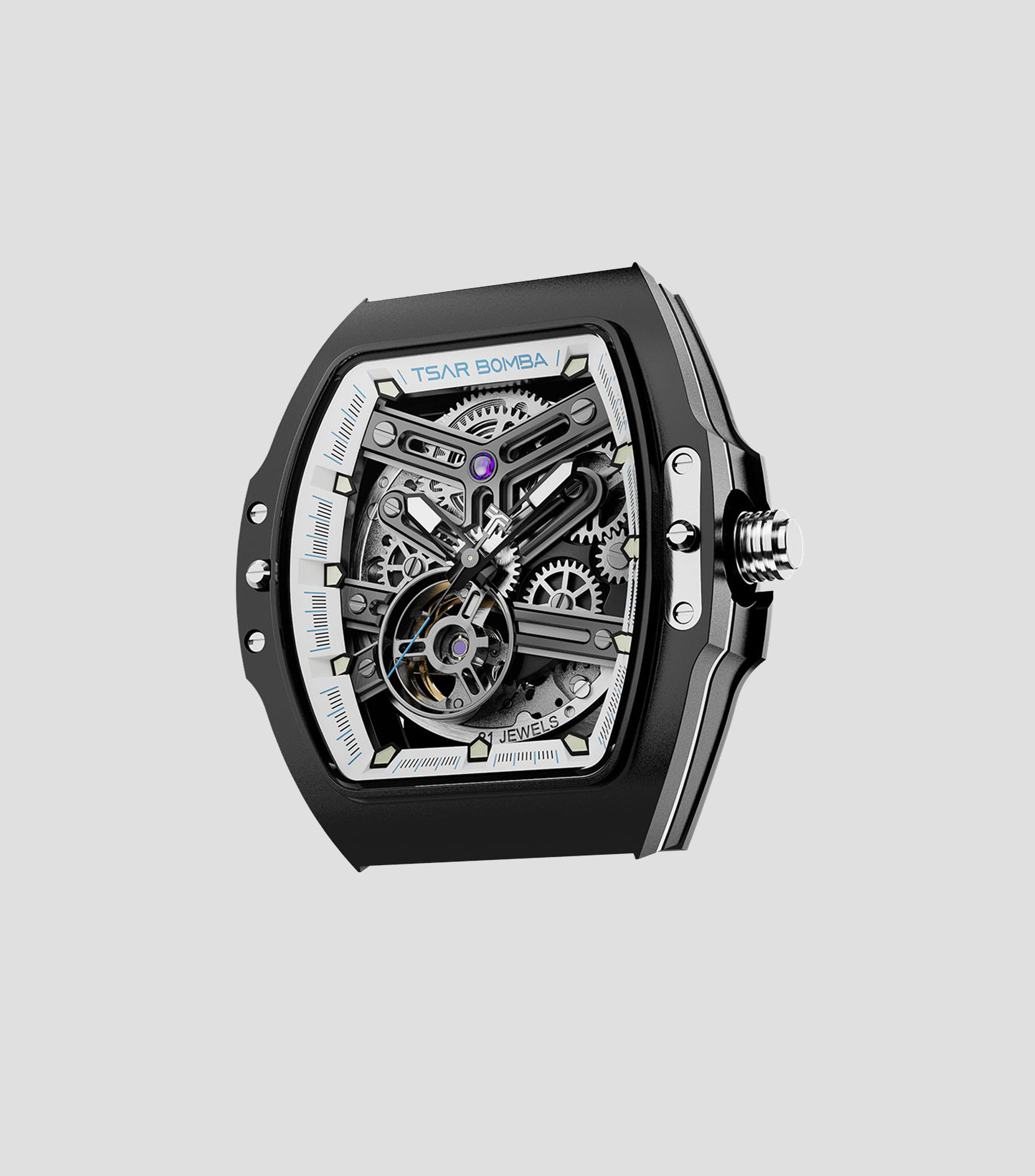 Cabezal de Reloj para Hombre Deportivo Atómica Intercambiable Automático Fibra de Carbono