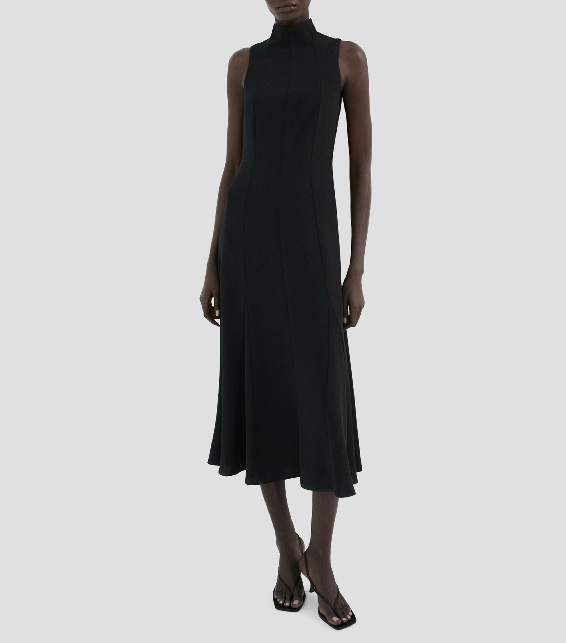 Vestido midi liso Mujer