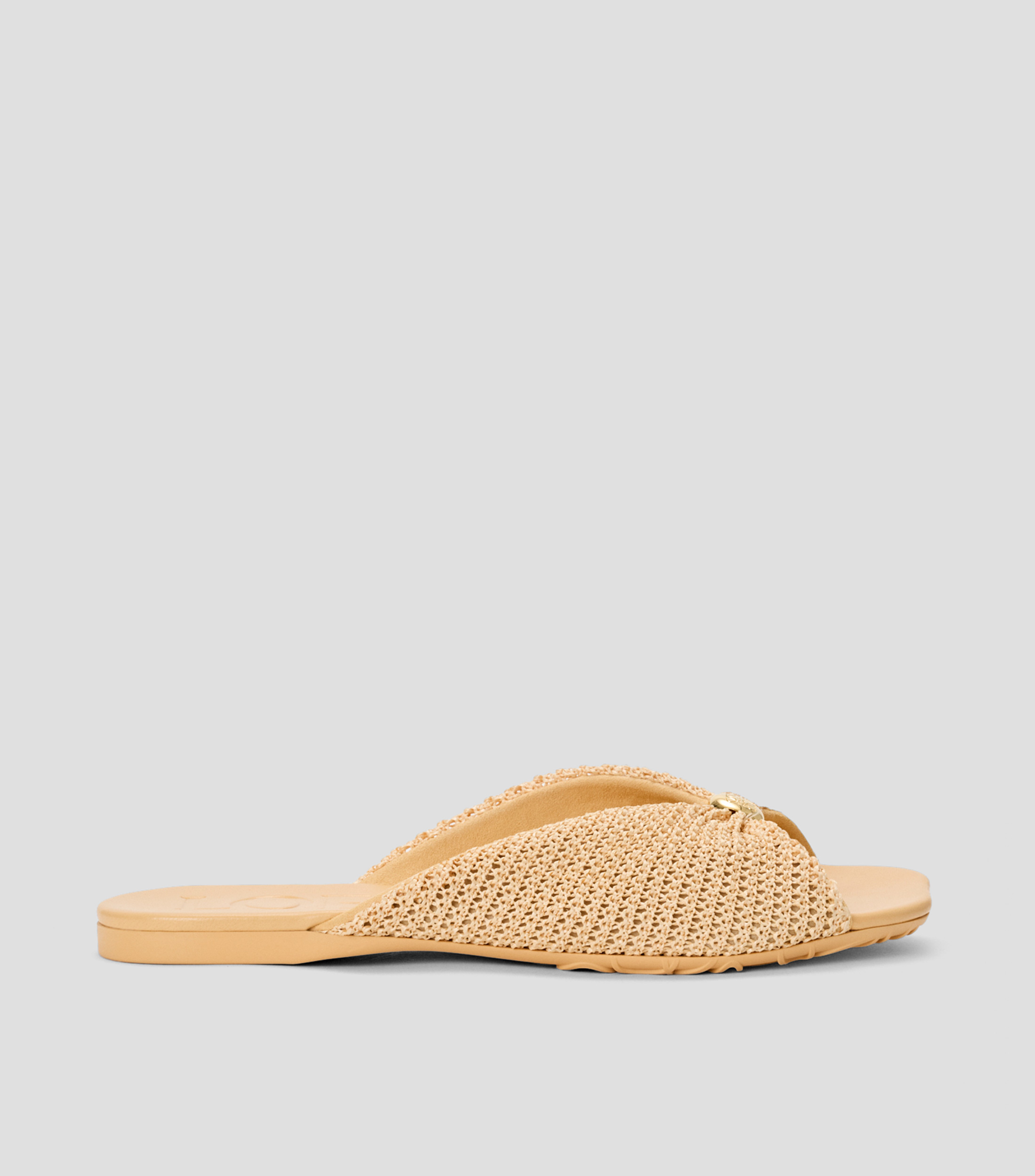 Sandalia Pebble Soft en tejido con efecto de rafia Mujer