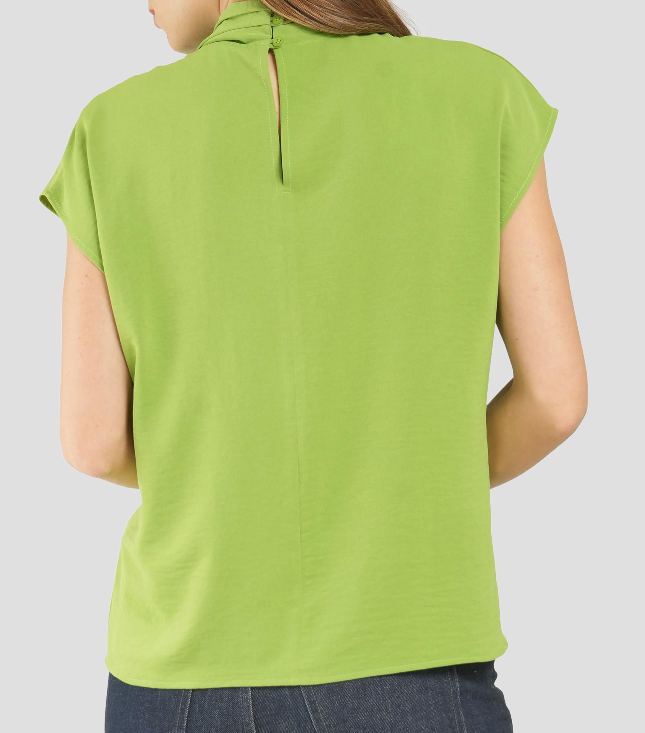 Blusa lisa manga corta Mujer